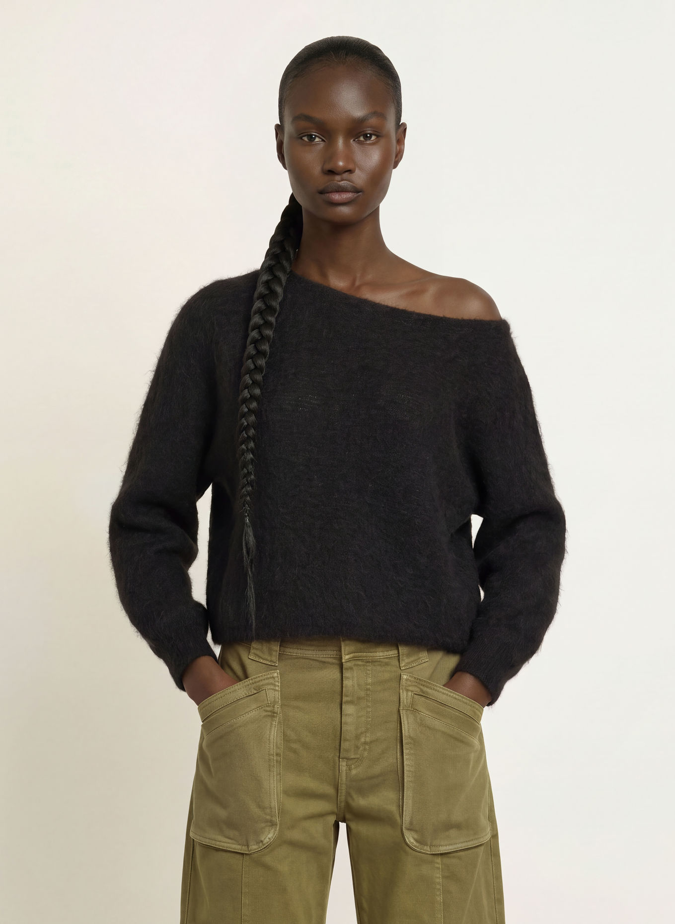 ba&sh SUELA Sweater with Alpaca: BLACK