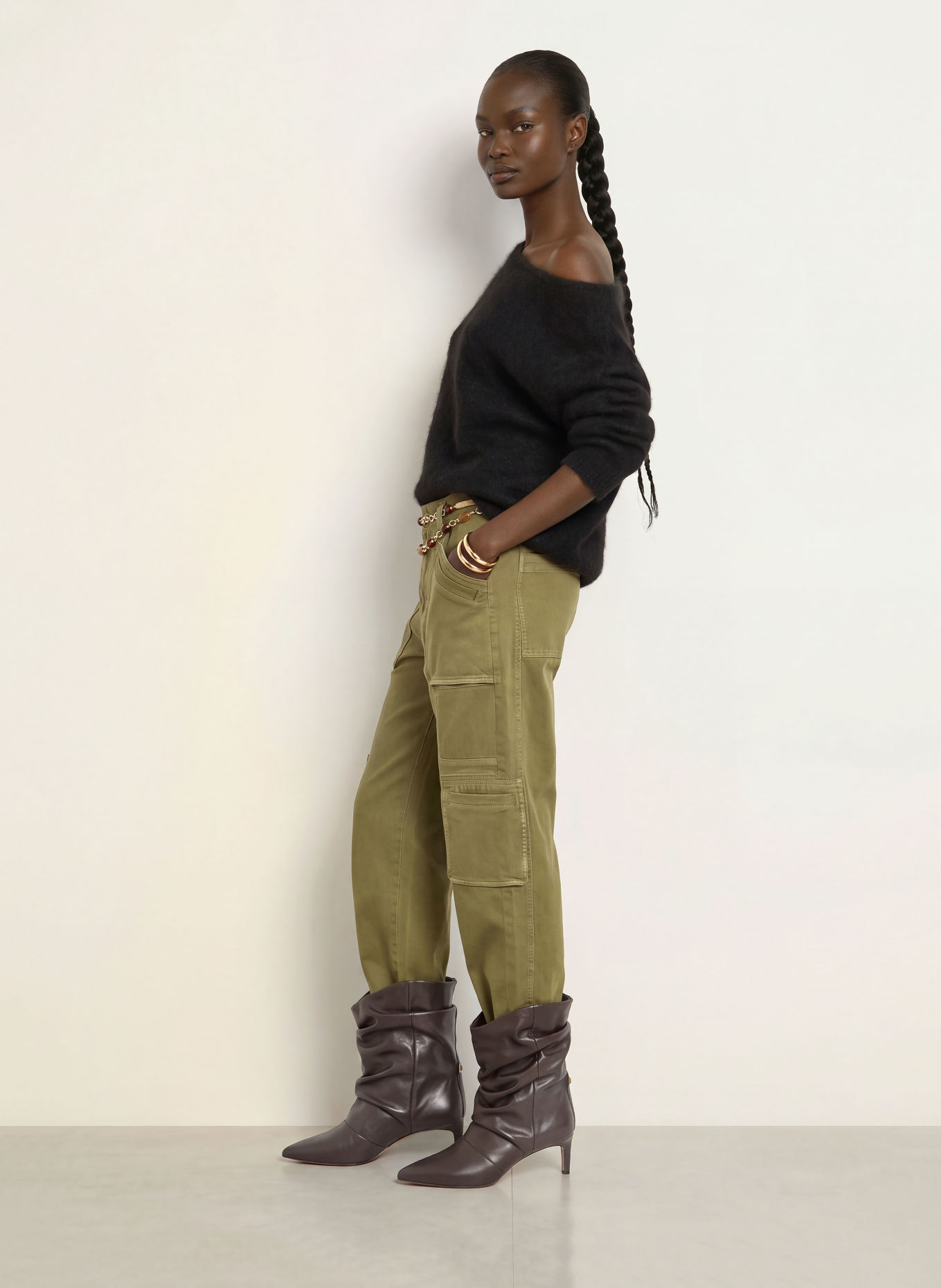 ba&sh SUELA Sweater with Alpaca: BLACK