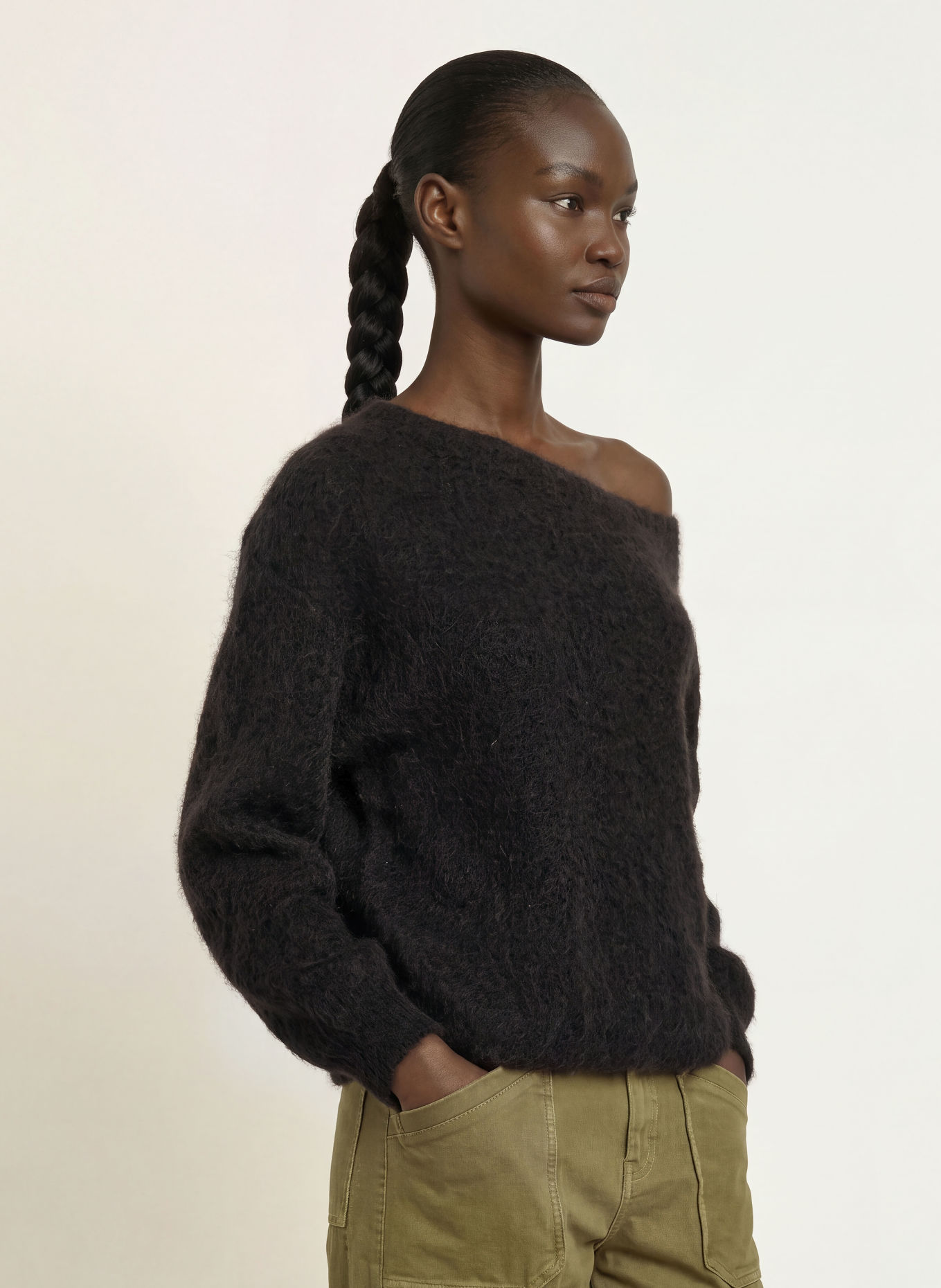 ba&sh SUELA Sweater with Alpaca: BLACK