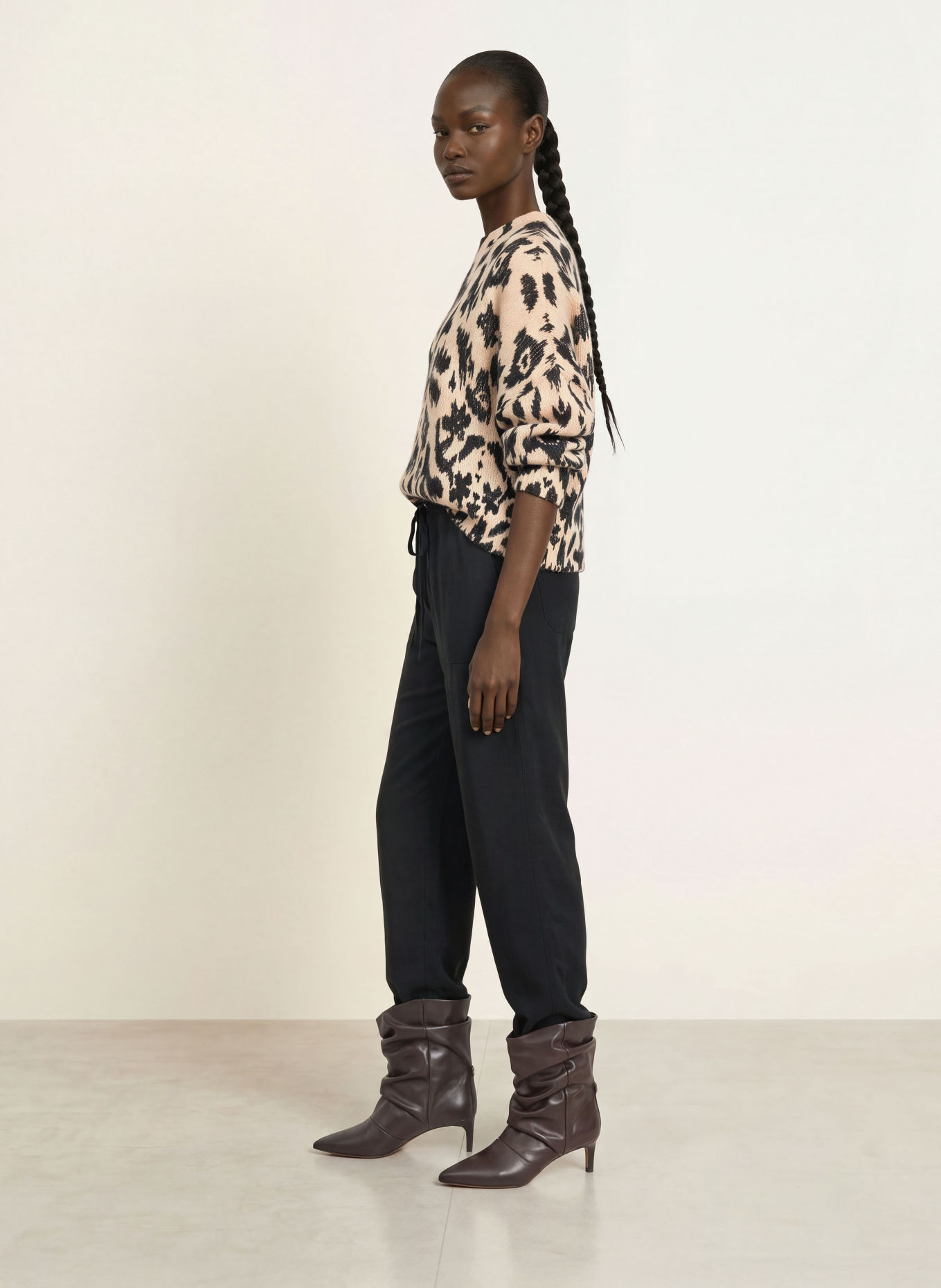 ba&sh PAUZE Sweater: ECRU / BLACK