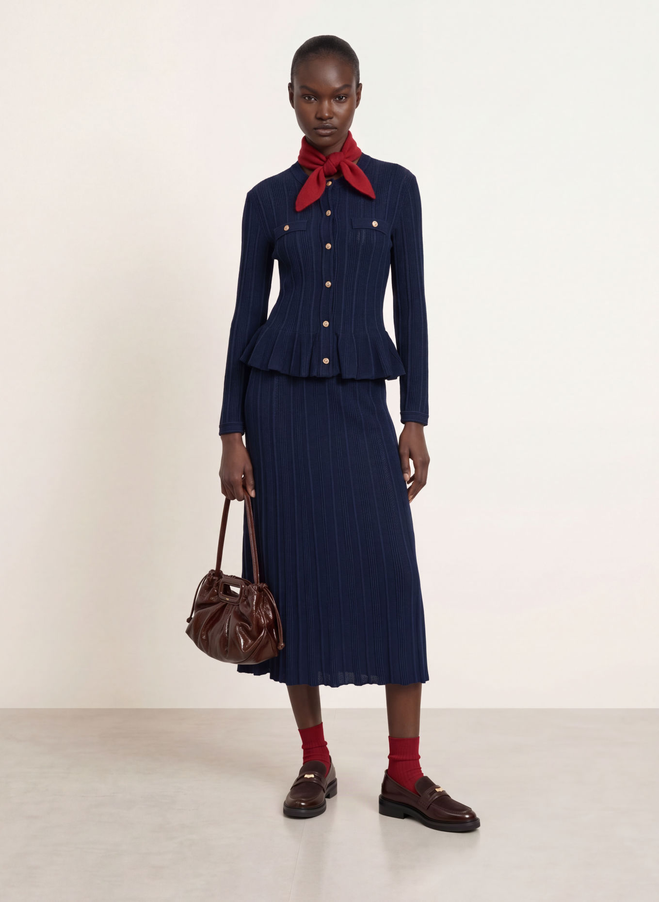 maje Strickkleid: DUNKELBLAU