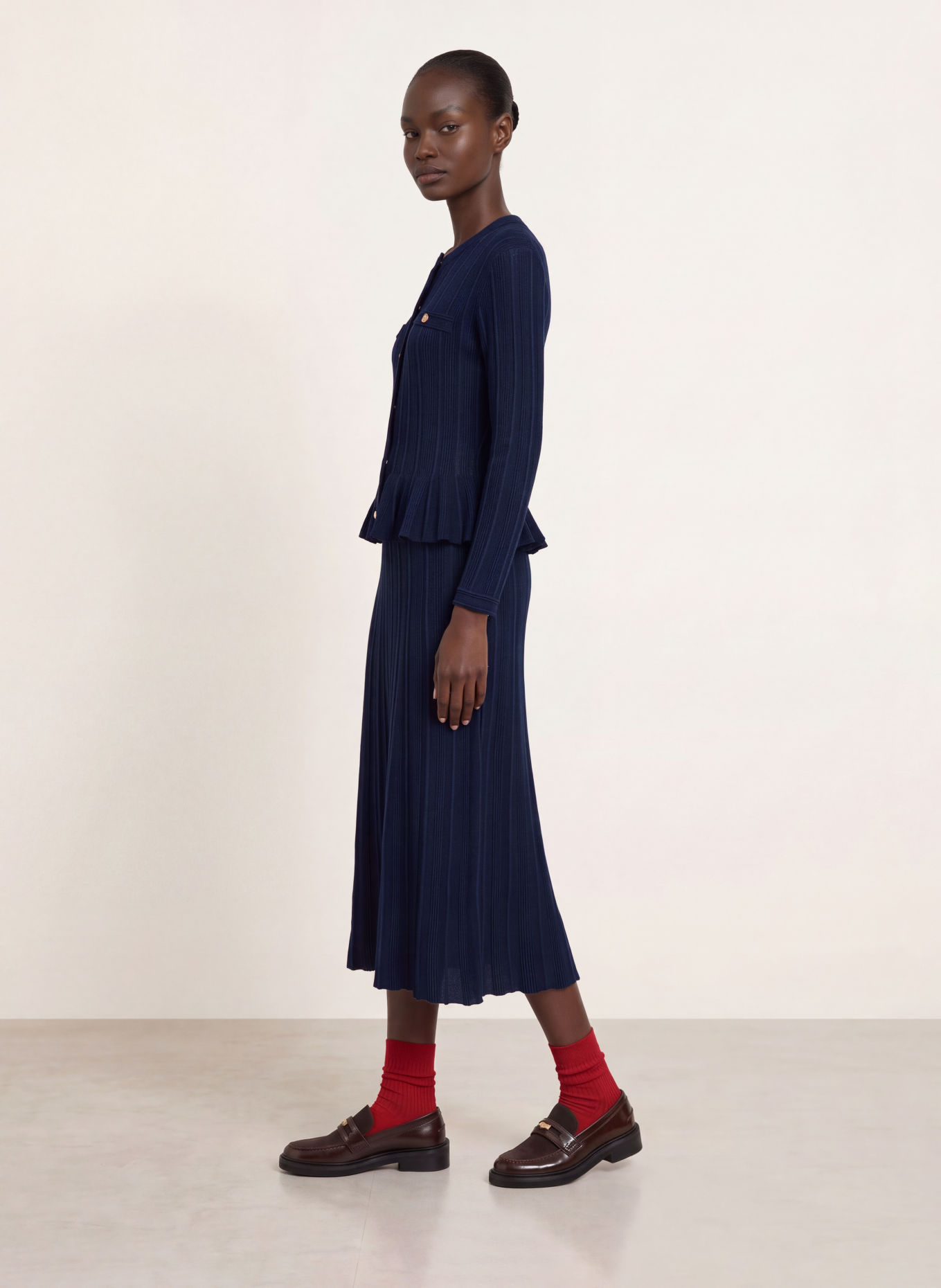 maje Strickkleid: DUNKELBLAU