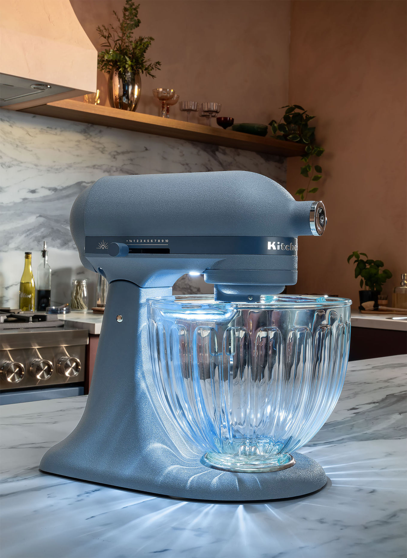 KitchenAid Küchenmaschine ARTISAN LUMINAIRE: BLAUGRAU / SILBER