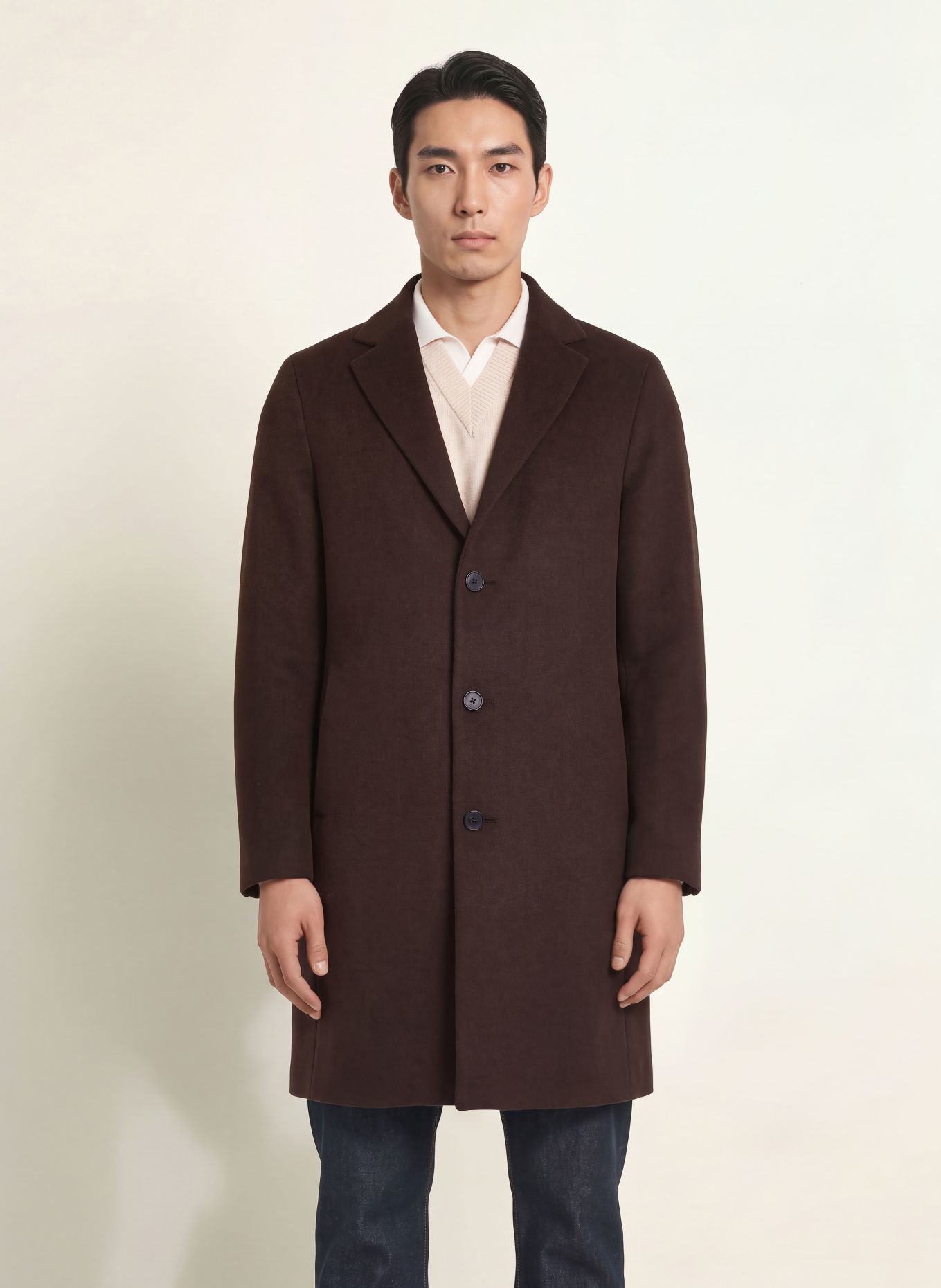 REISS KNIGHT Coat: DARK BROWN