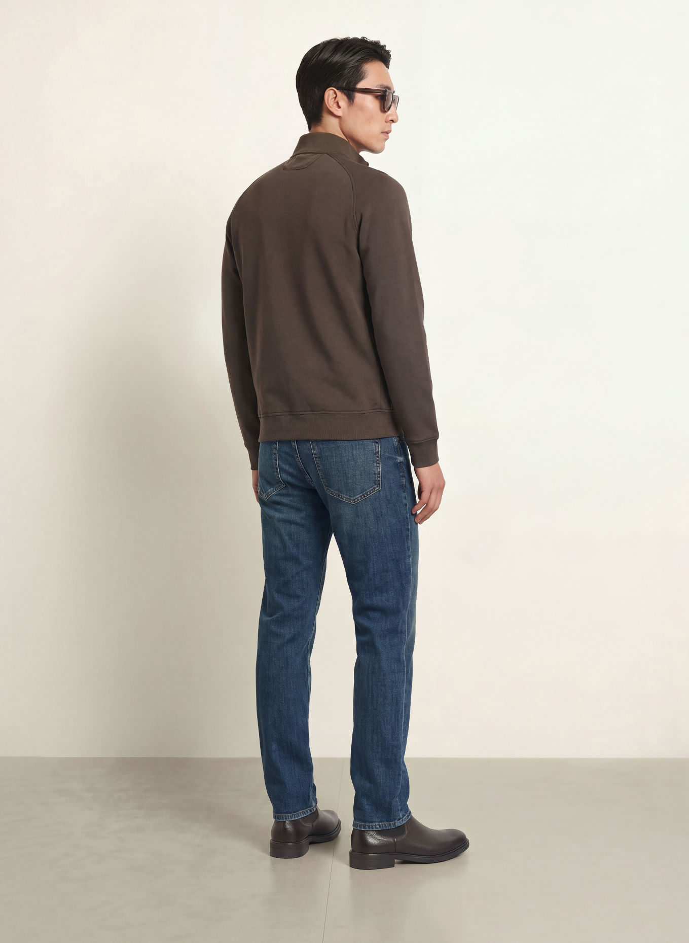 REISS CALVORN bomber jacket in a mix of materials: DARK GRAY