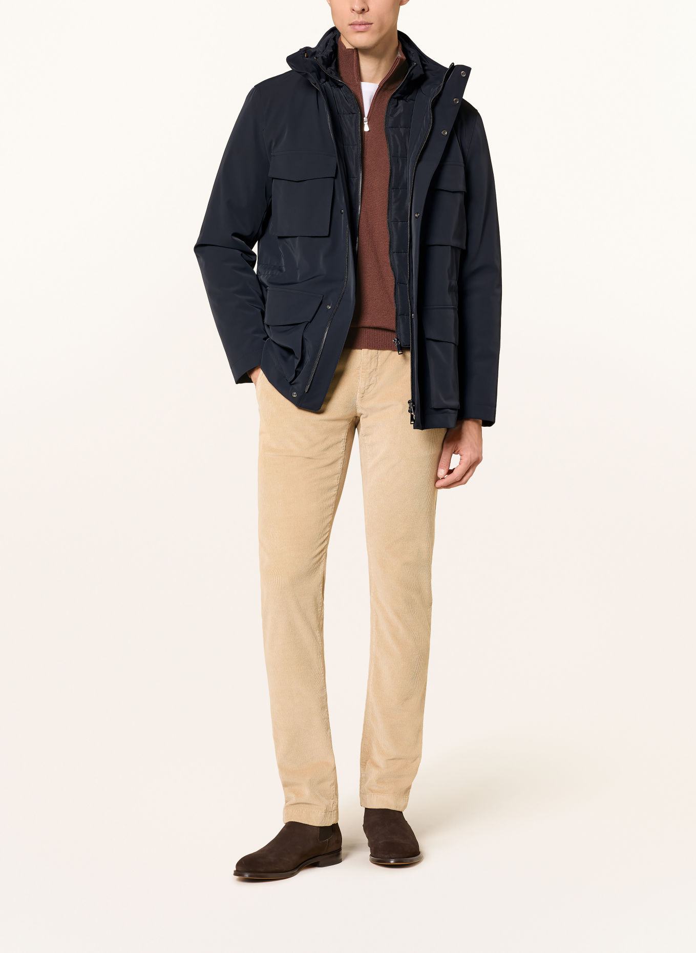 REISS Fieldjacket GLICK mit herausnehmbarer Blende: DUNKELBLAU