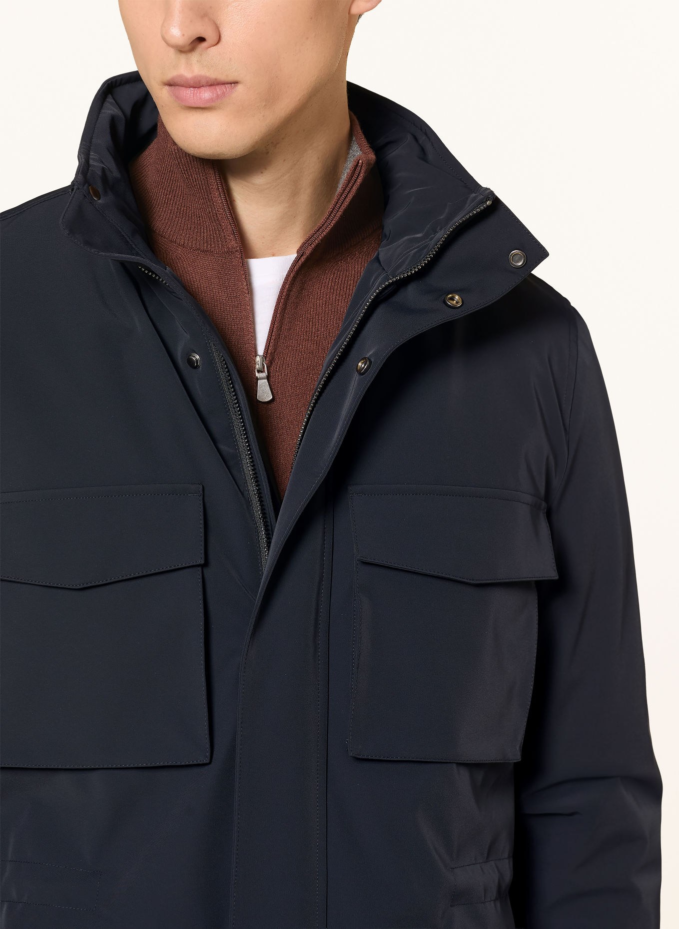 REISS Fieldjacket GLICK mit herausnehmbarer Blende: DUNKELBLAU