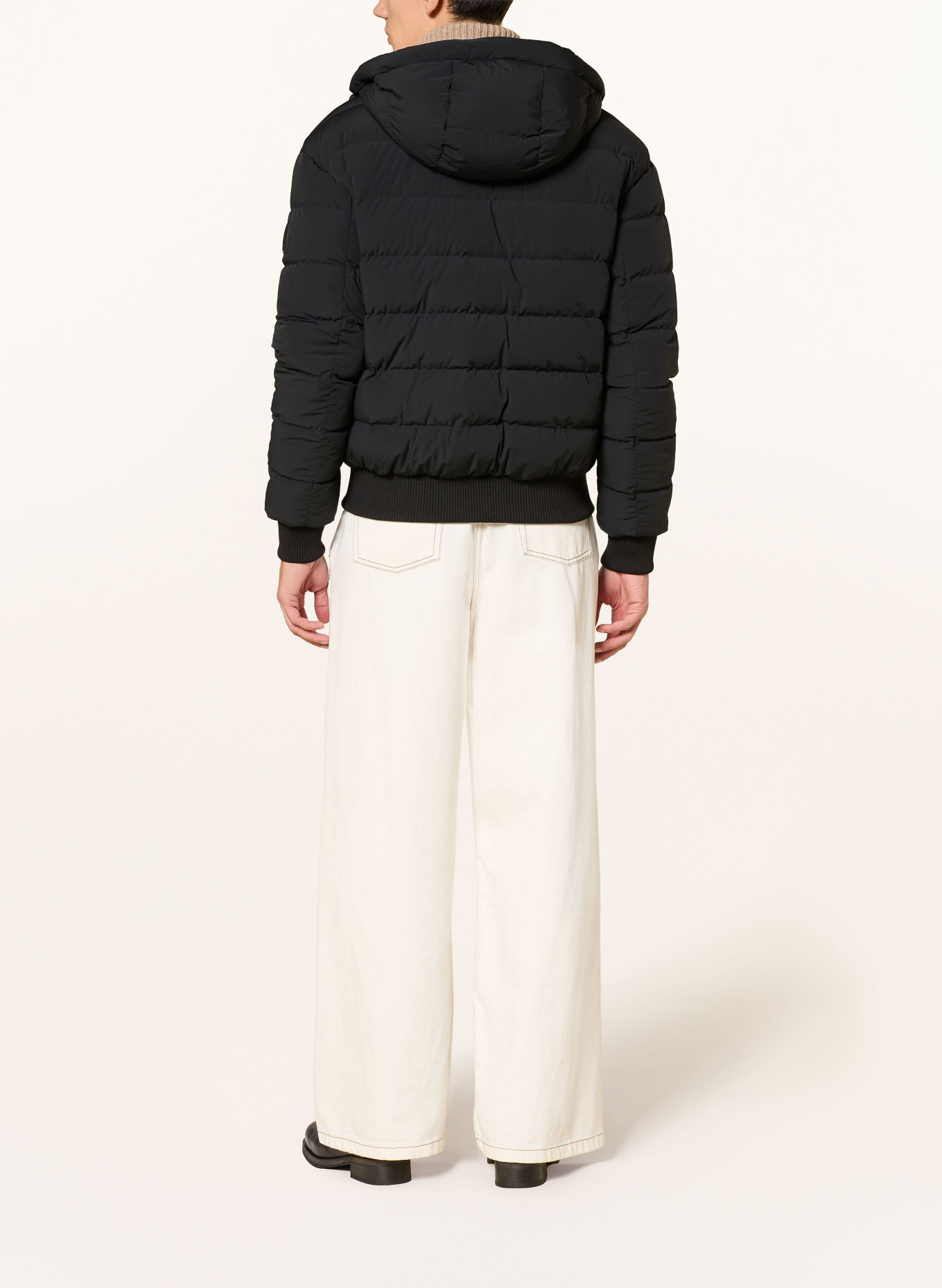 Mackage NIKO Reversible Down Bomber Jacket: BEIGE / BLACK