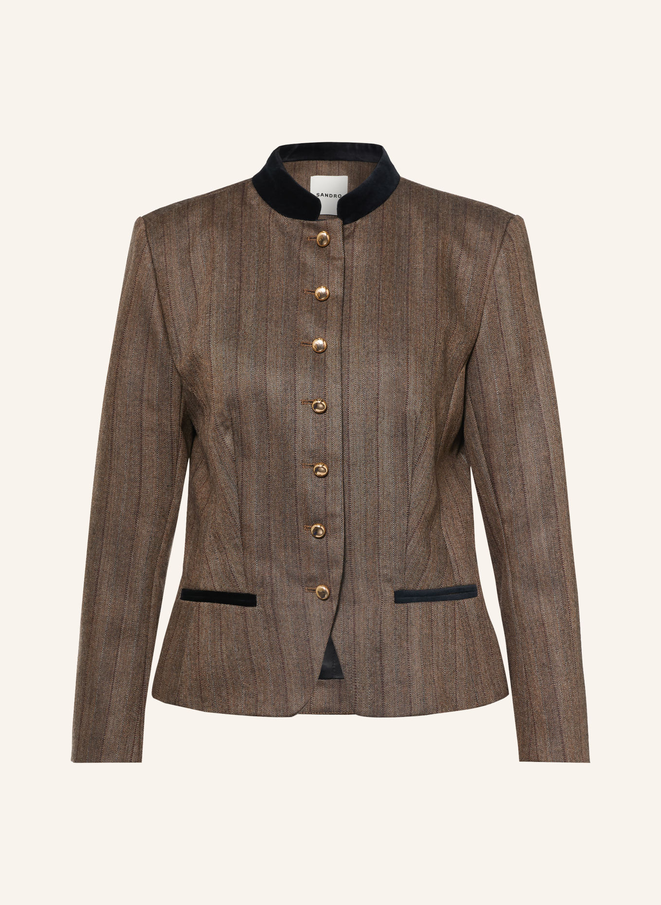 SANDRO Blazer: TAUPE / DUNKELBRAUN