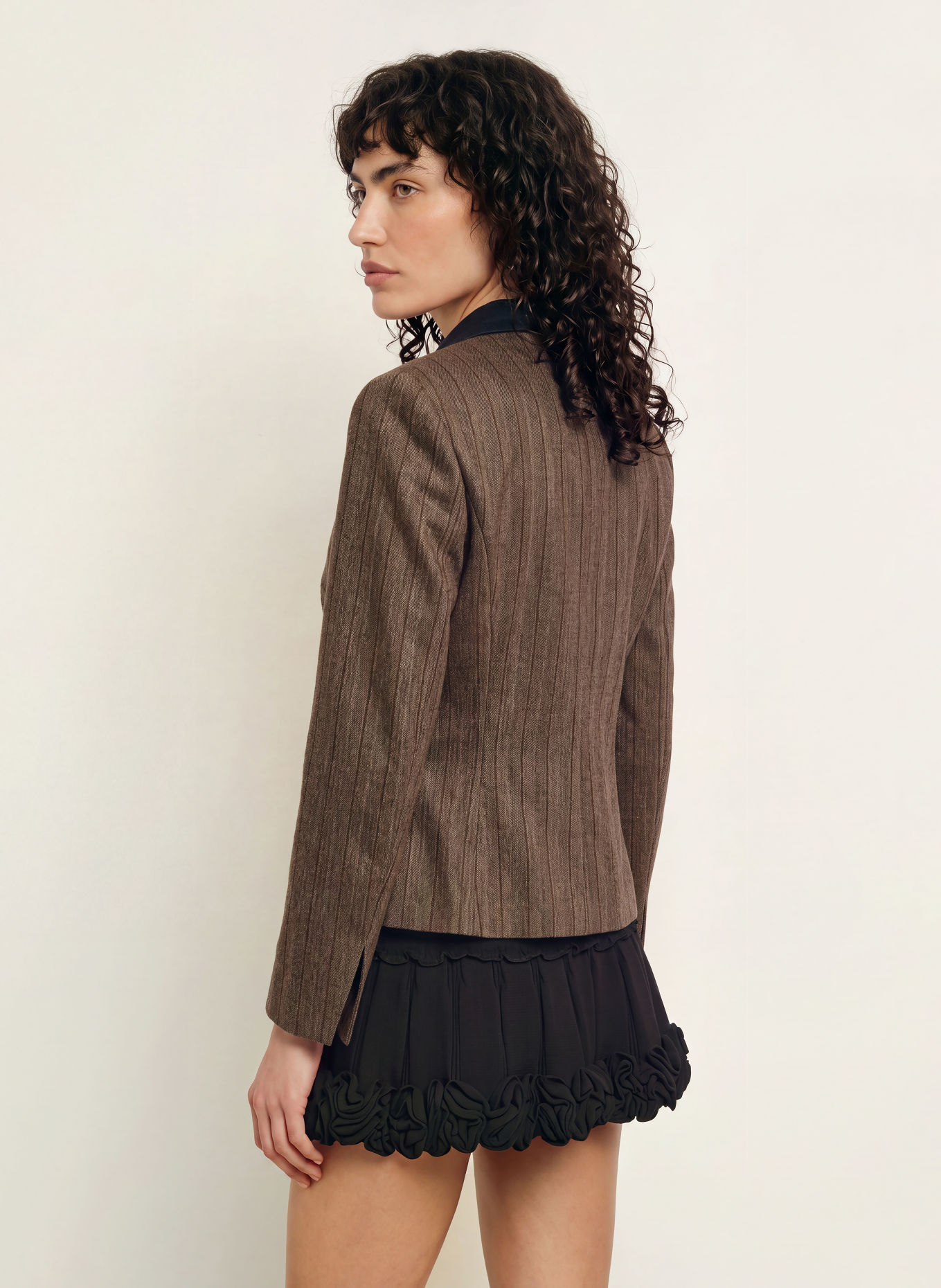 SANDRO Blazer: TAUPE / DUNKELBRAUN