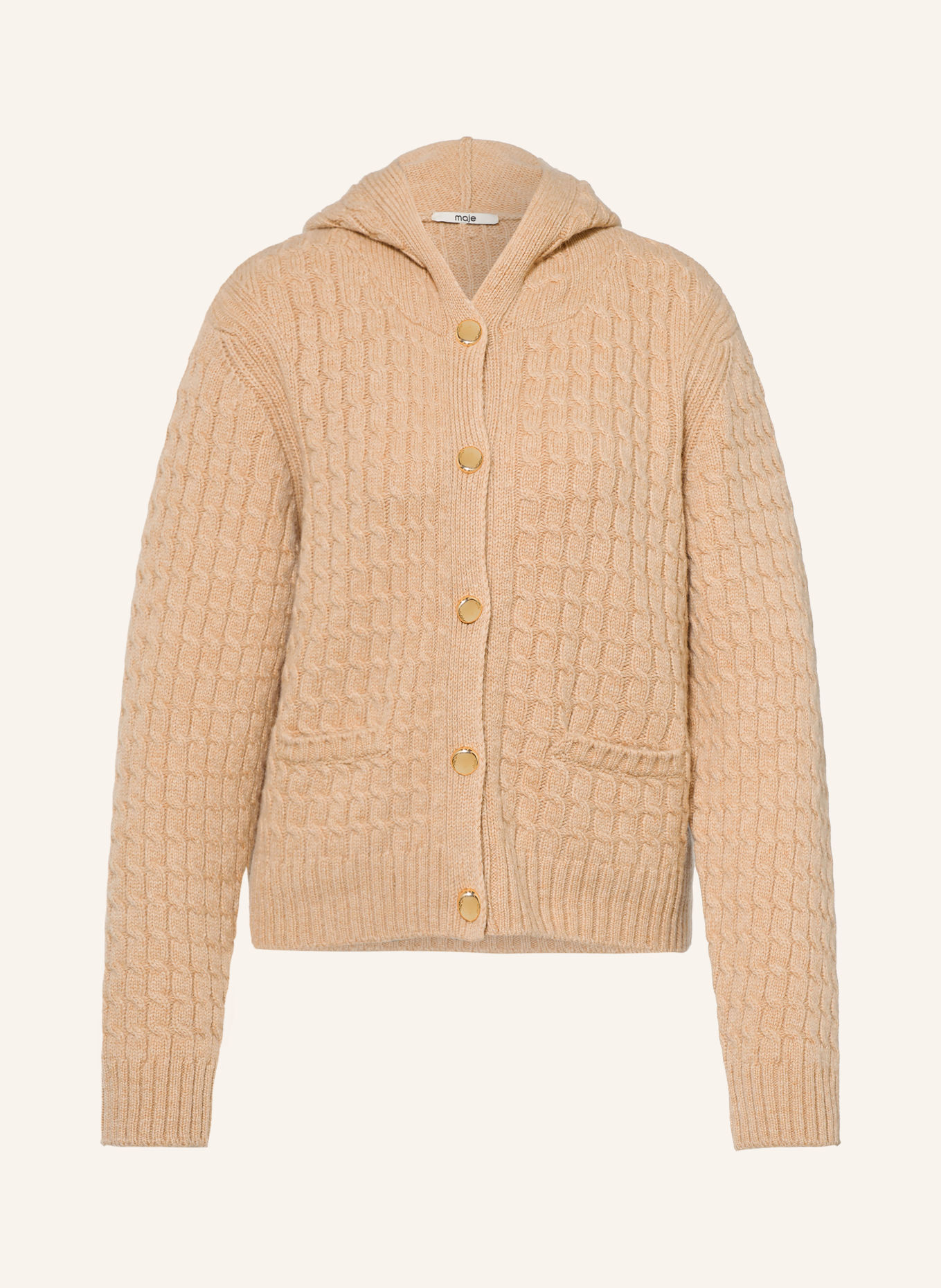 maje Strickjacke: BEIGE / GOLD