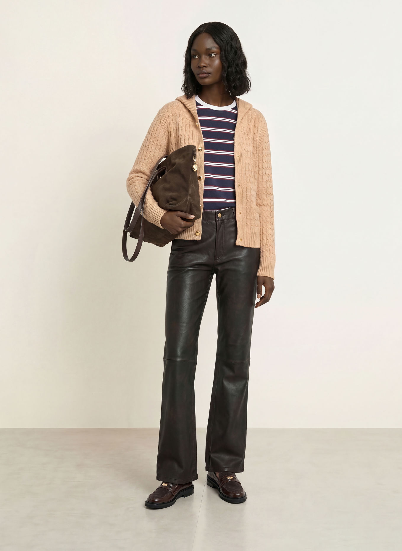 maje Strickjacke: BEIGE / GOLD