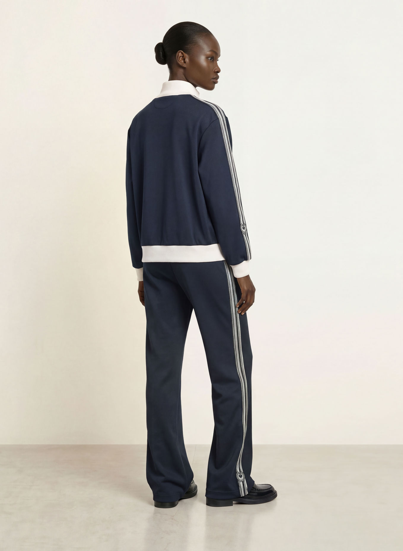 maje Sweatjacke mit Galonstreifen: DUNKELBLAU / ECRU