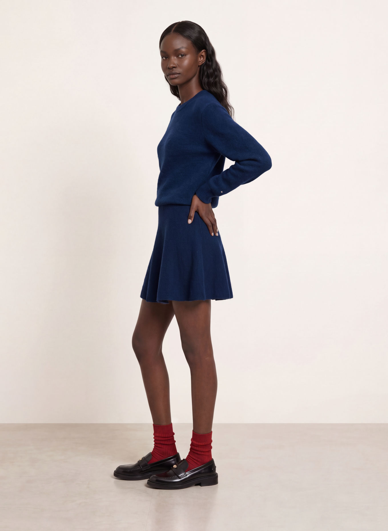 maje Strickkleid: DUNKELBLAU