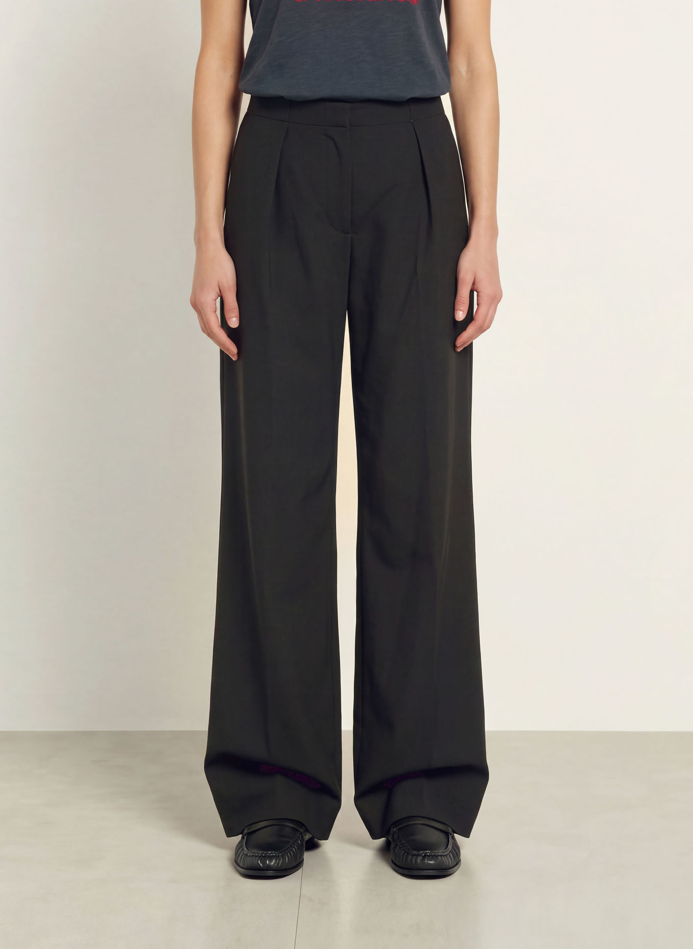 ALLSAINTS Wide-leg trousers: BLACK