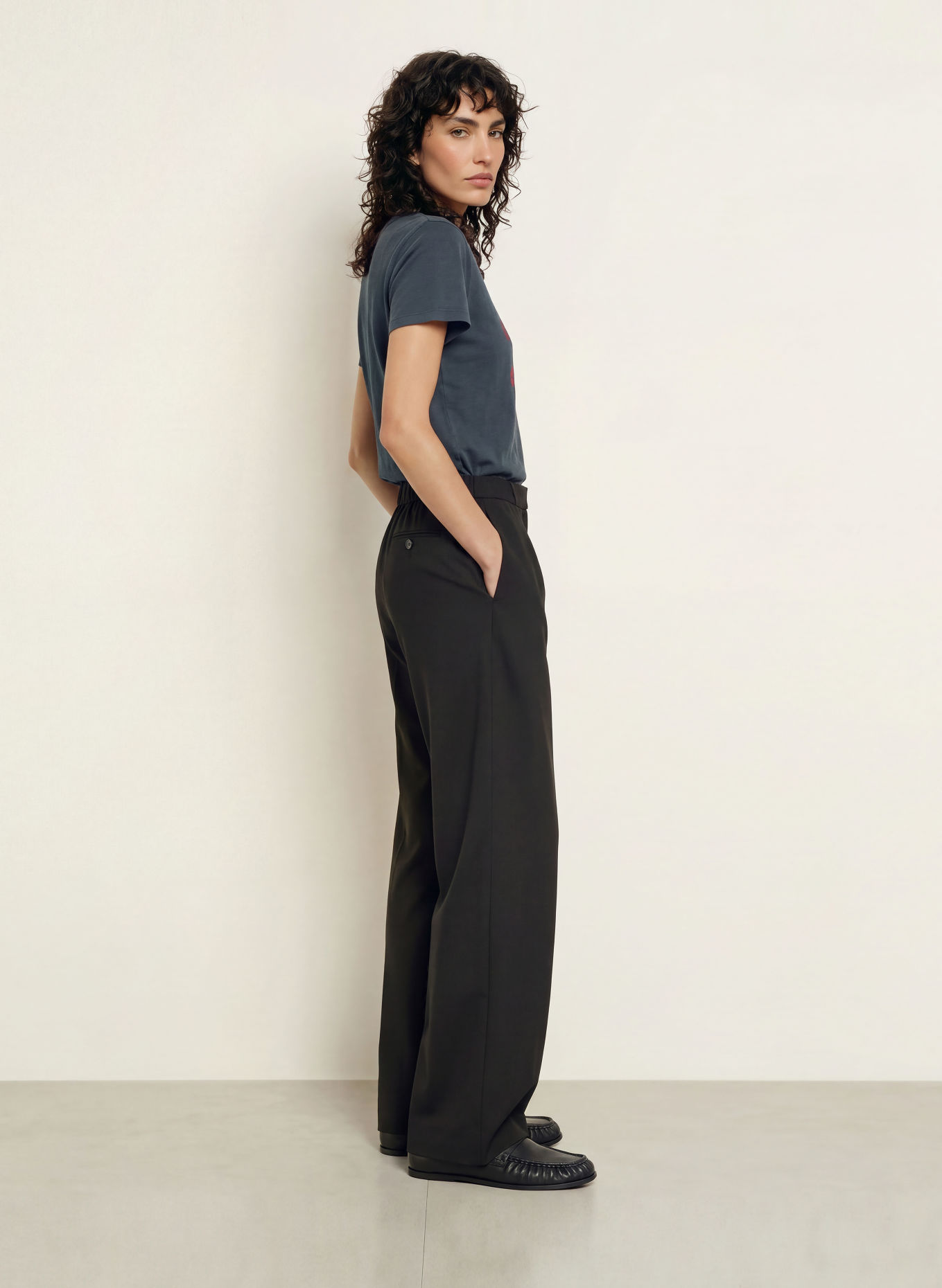 ALLSAINTS Wide-leg trousers: BLACK