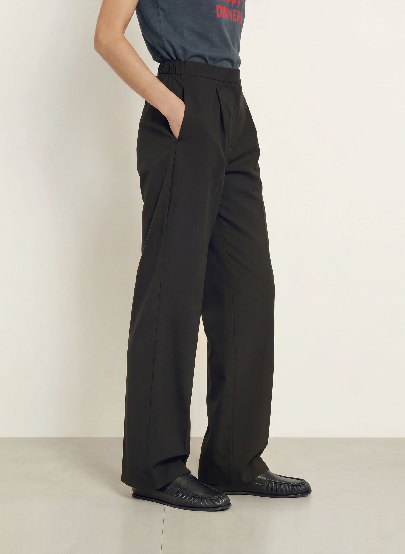 ALLSAINTS Wide-leg trousers: BLACK
