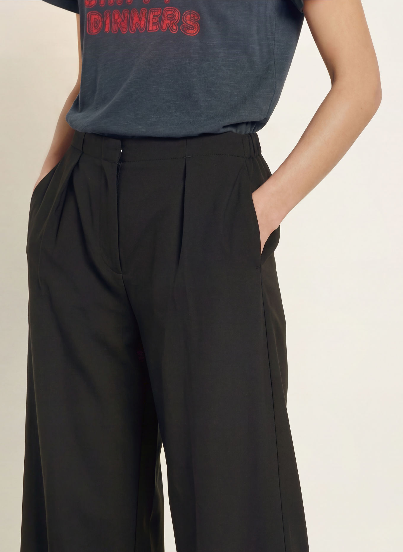 ALLSAINTS Wide-leg trousers: BLACK