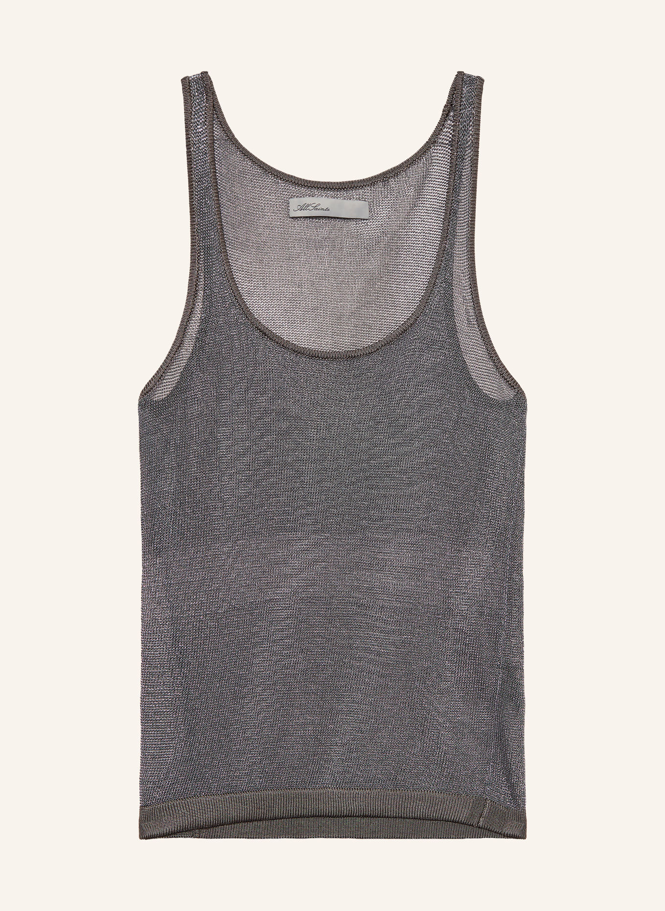 ALLSAINTS SILVI Knit Top with Glitter Yarn: PLATINUM