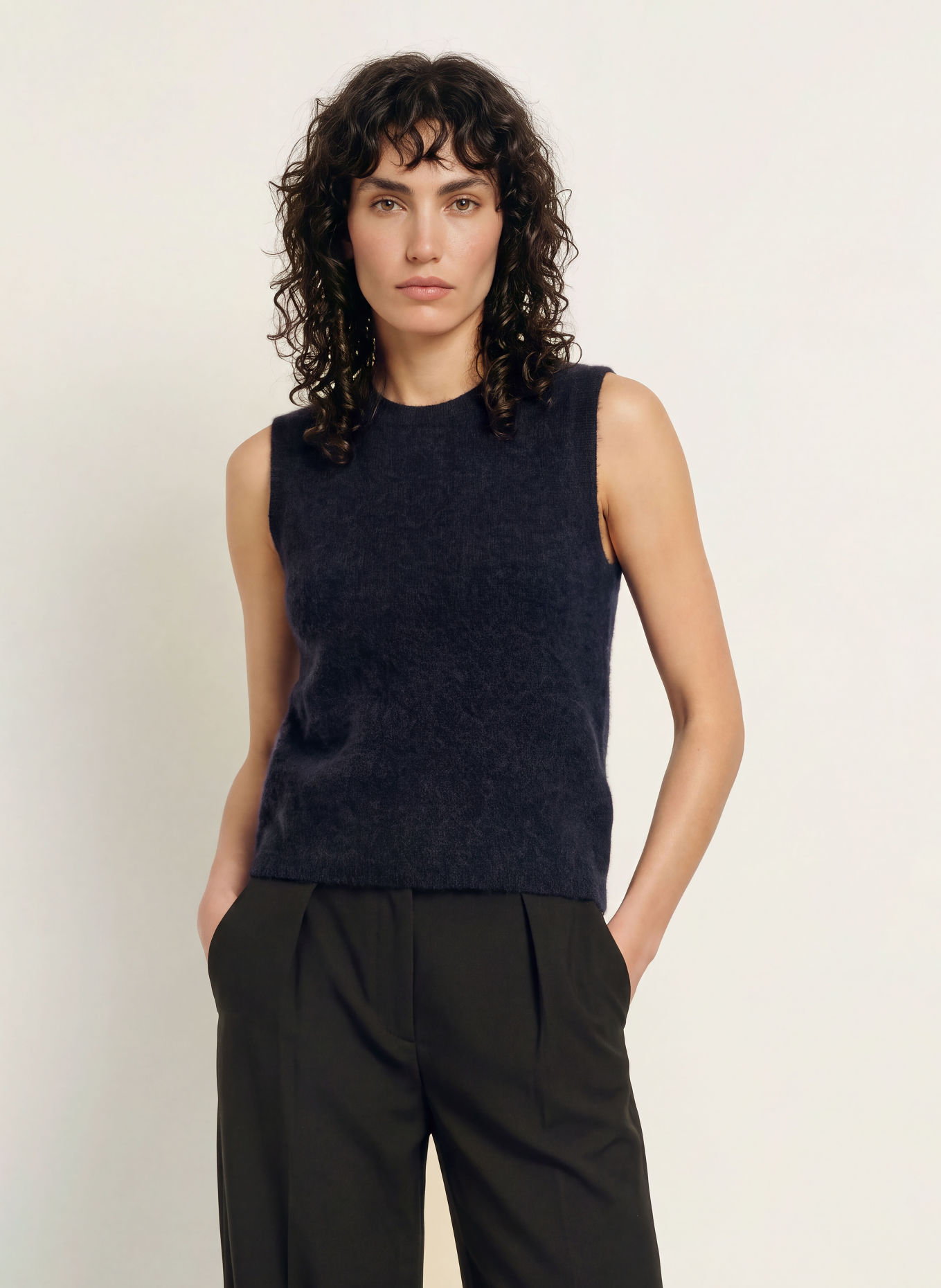 ALLSAINTS Pletená vesta ADA z kašmíru: TMAVĚ MODRÁ