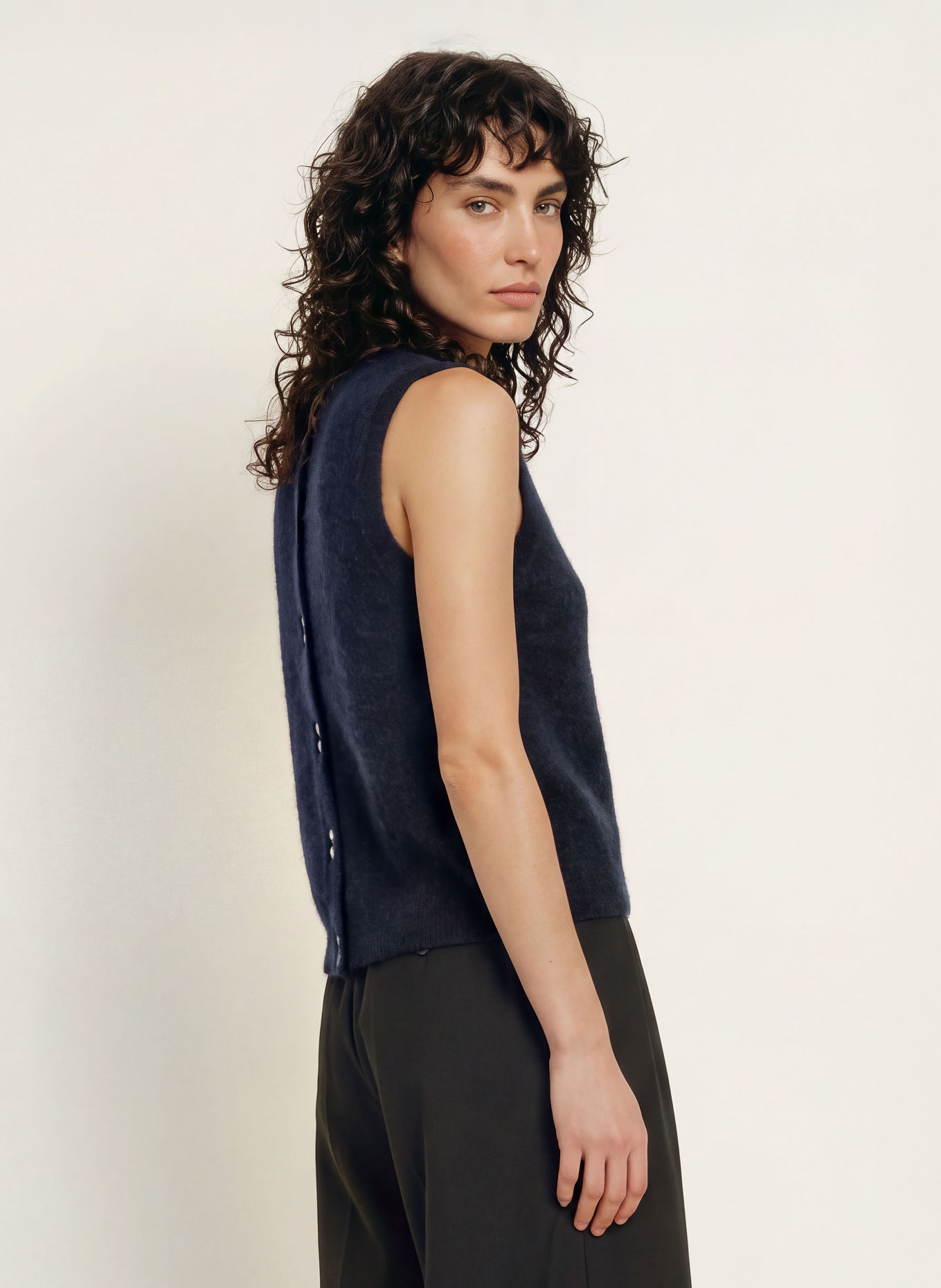 ALLSAINTS Pletená vesta ADA z kašmíru: TMAVĚ MODRÁ