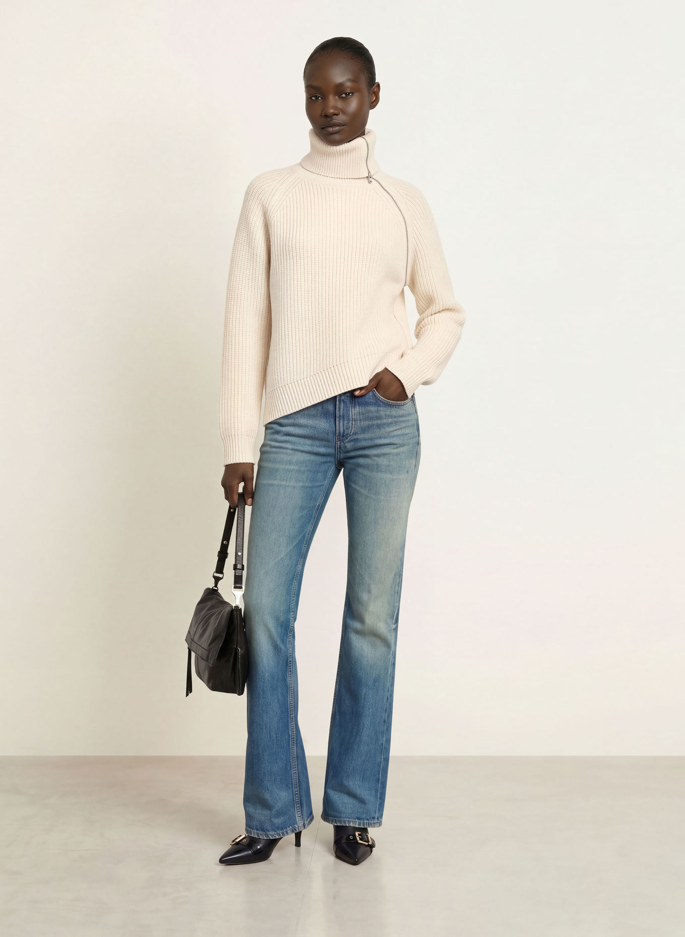 ALLSAINTS CLEO Turtleneck sweater: ECRU