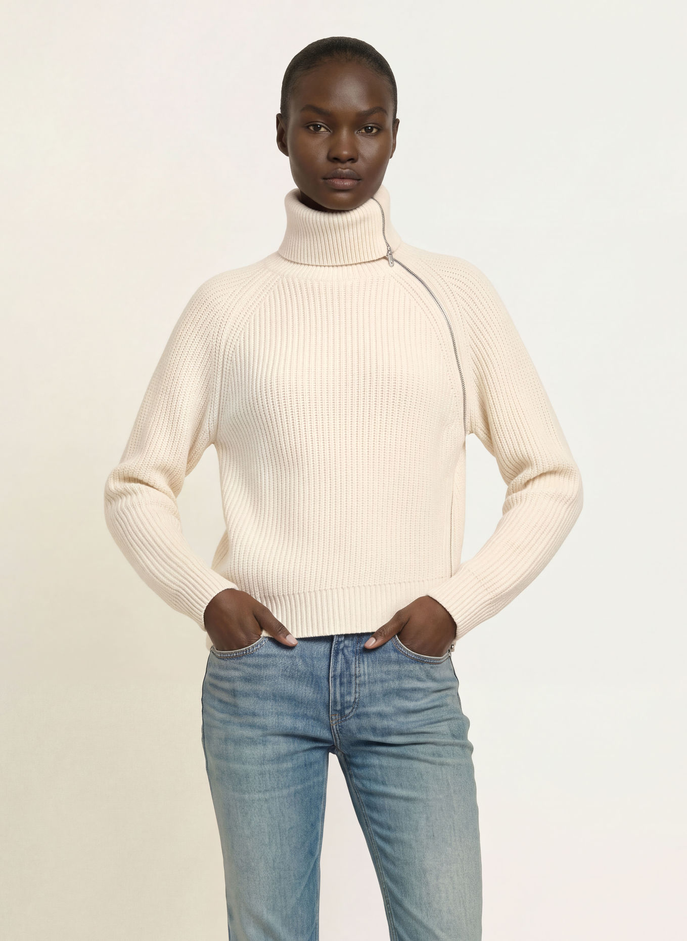 ALLSAINTS CLEO Turtleneck sweater: ECRU
