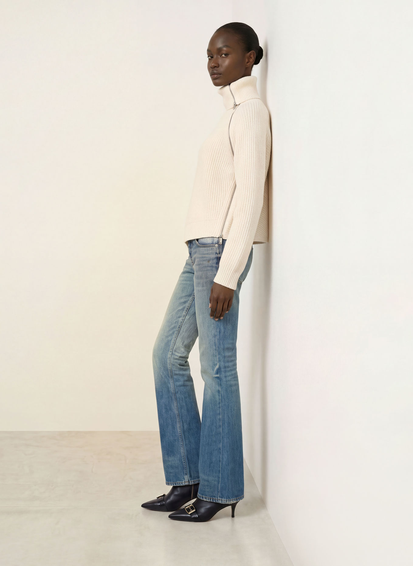 ALLSAINTS CLEO Turtleneck sweater: ECRU