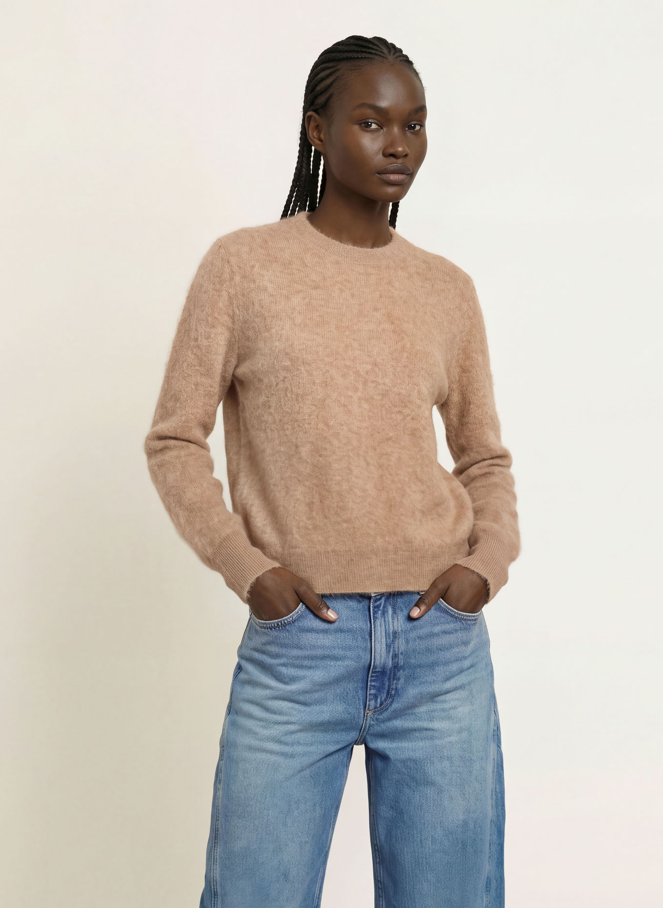 ALLSAINTS ADA Cashmere Sweater: LIGHT BROWN