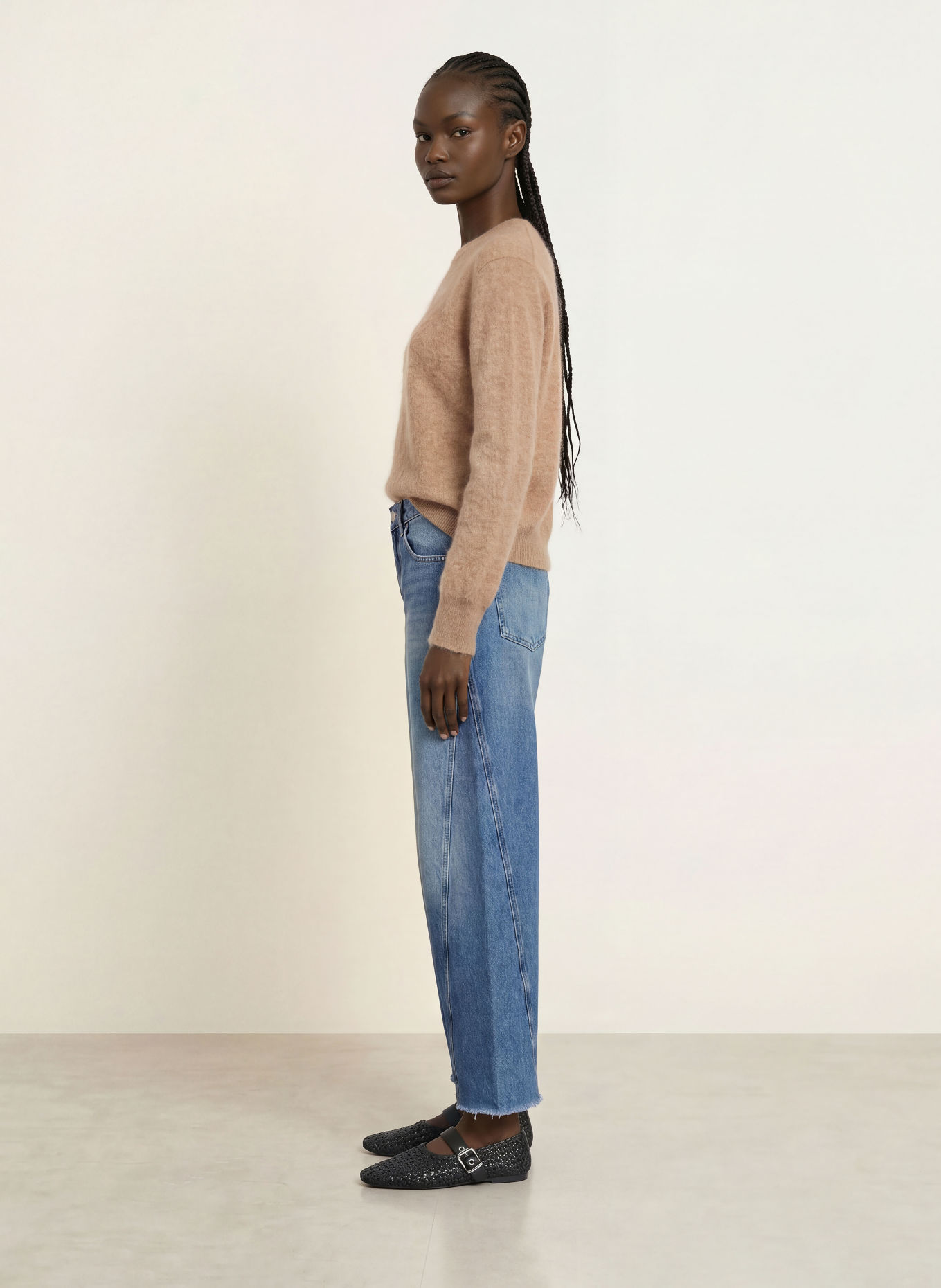 ALLSAINTS ADA Cashmere Sweater: LIGHT BROWN