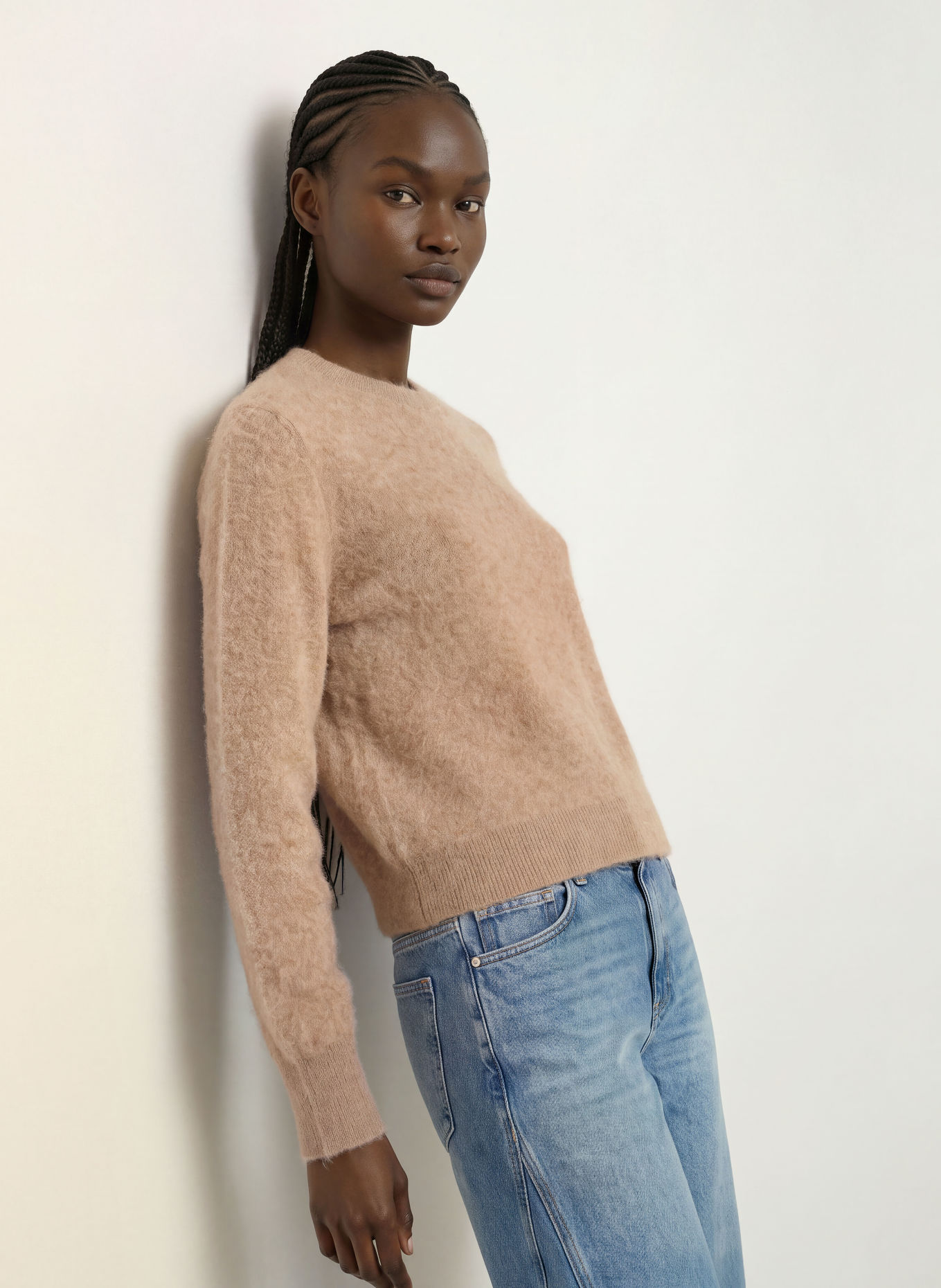ALLSAINTS ADA Cashmere Sweater: LIGHT BROWN
