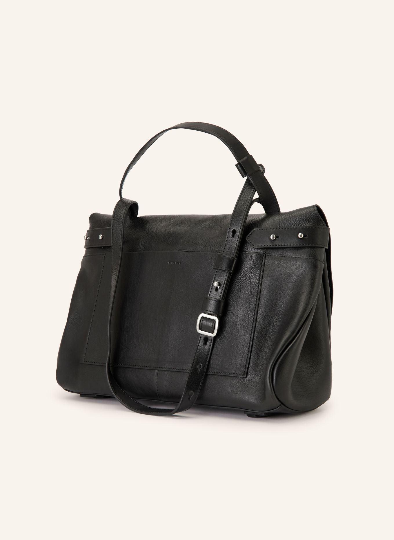 ALLSAINTS Handtasche JOAN SATCHEL: SCHWARZ / SILBER