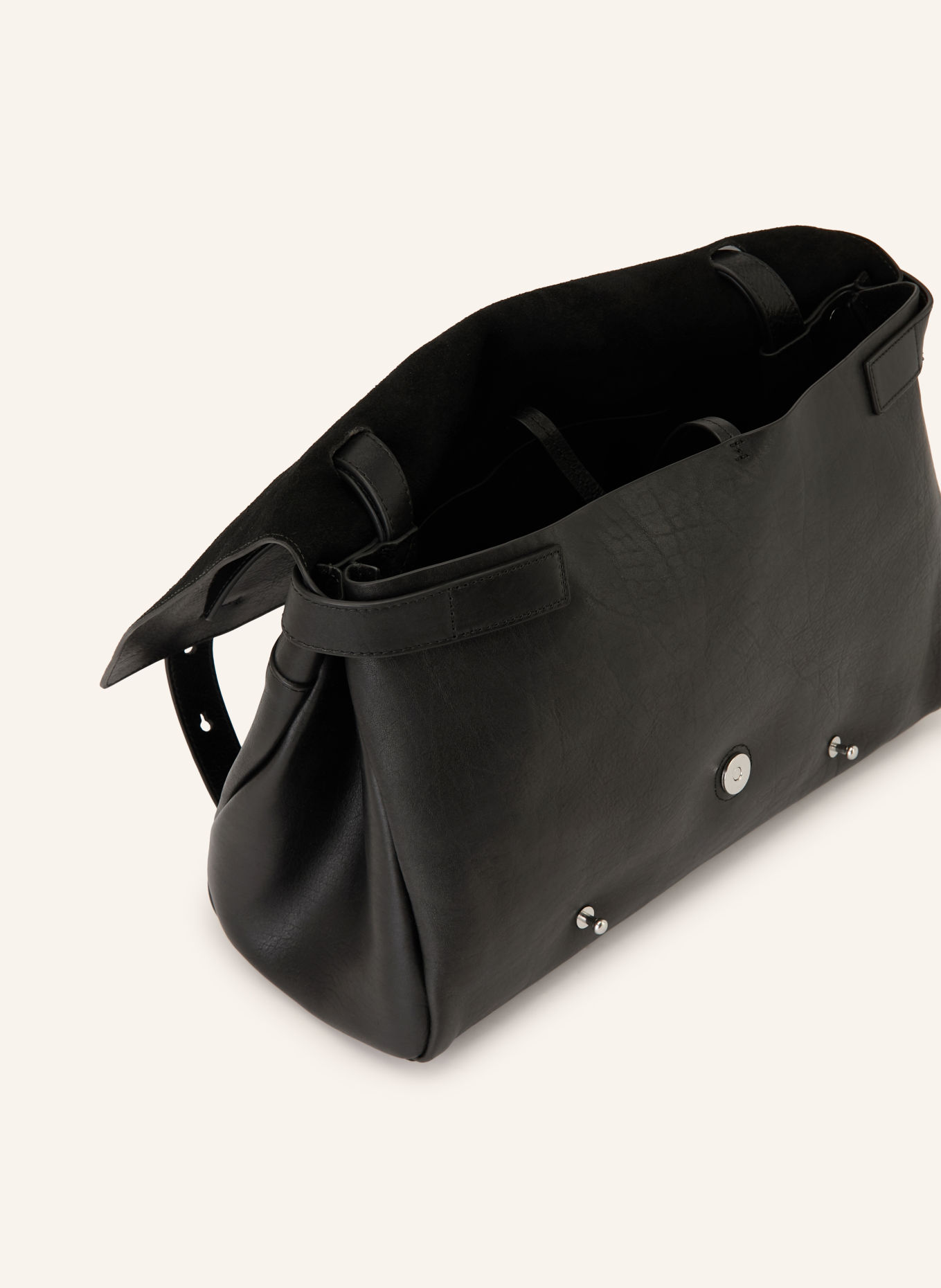 ALLSAINTS Handtasche JOAN SATCHEL: SCHWARZ / SILBER