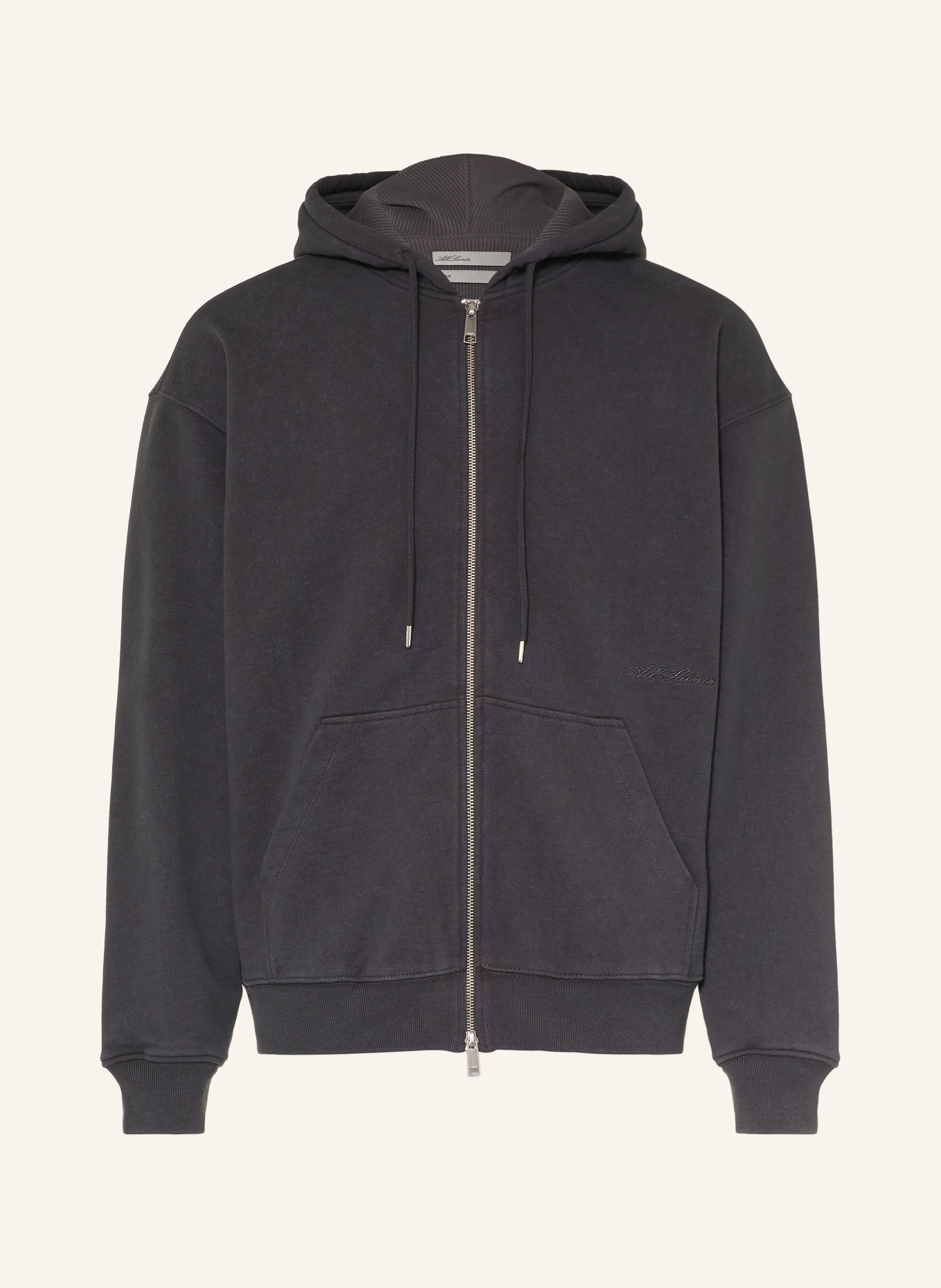 ALLSAINTS BRAX Zip-up sweatshirt: DARK GRAY