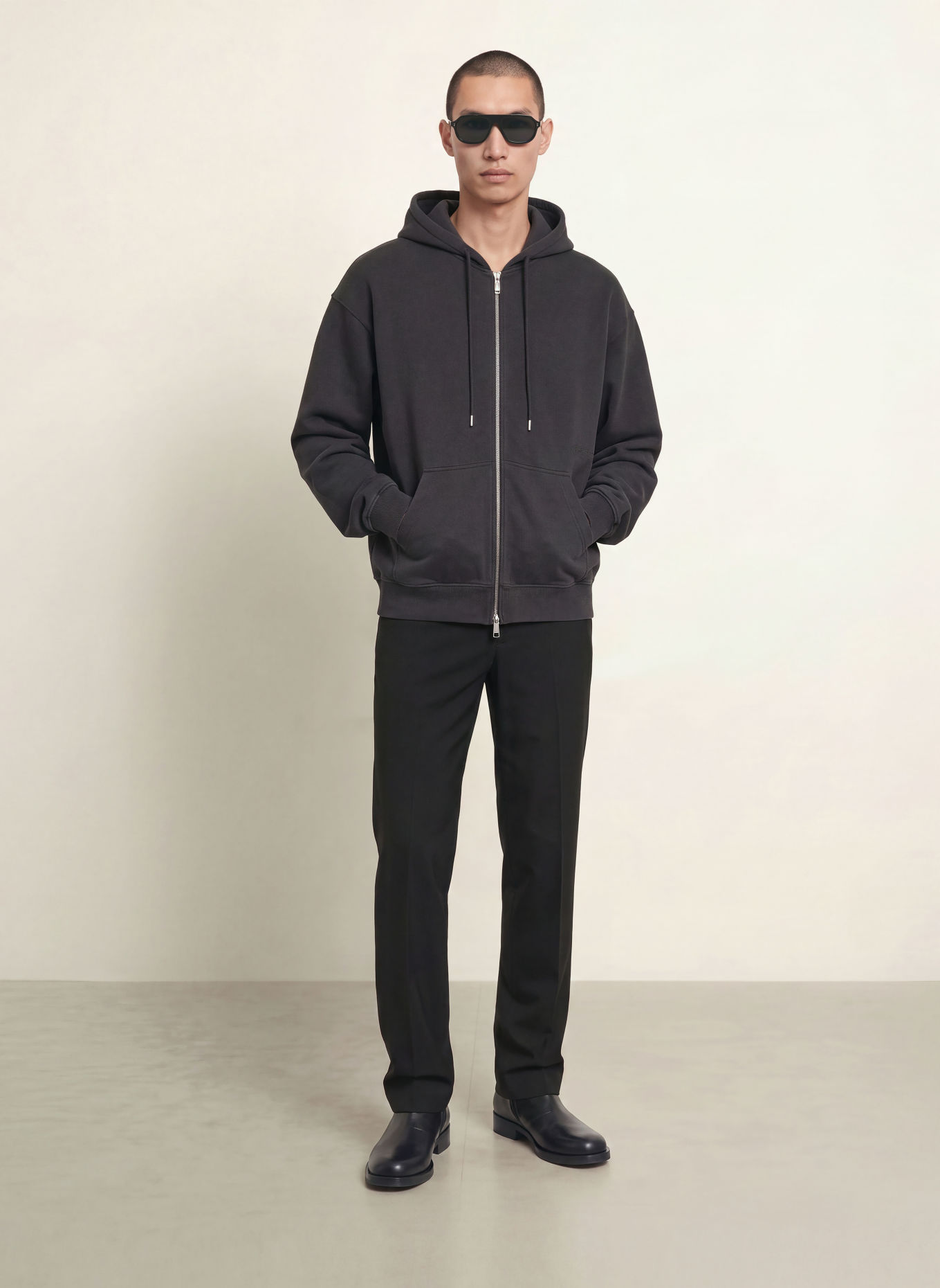 ALLSAINTS BRAX Zip-up sweatshirt: DARK GRAY