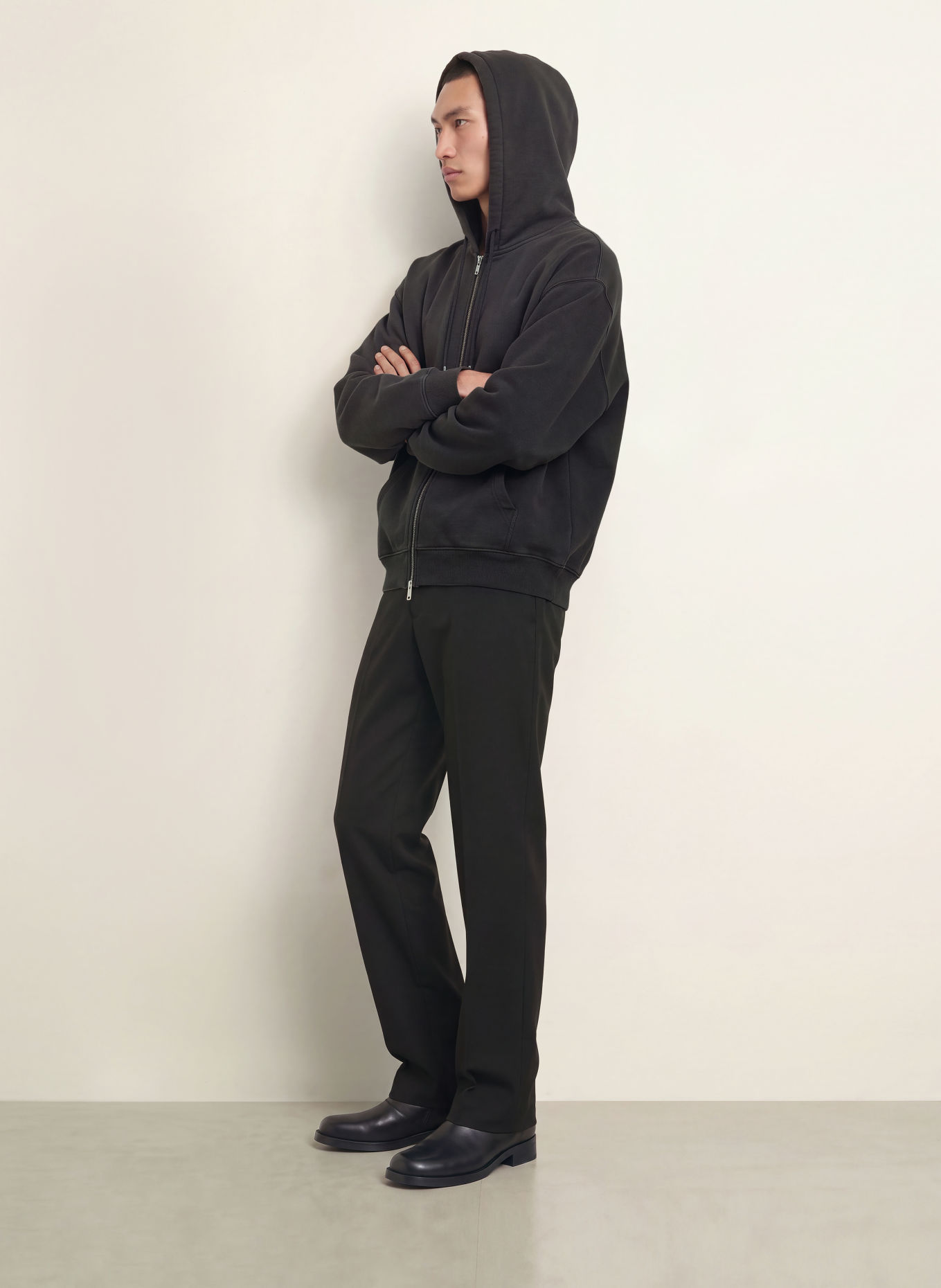 ALLSAINTS BRAX Zip-up sweatshirt: DARK GRAY