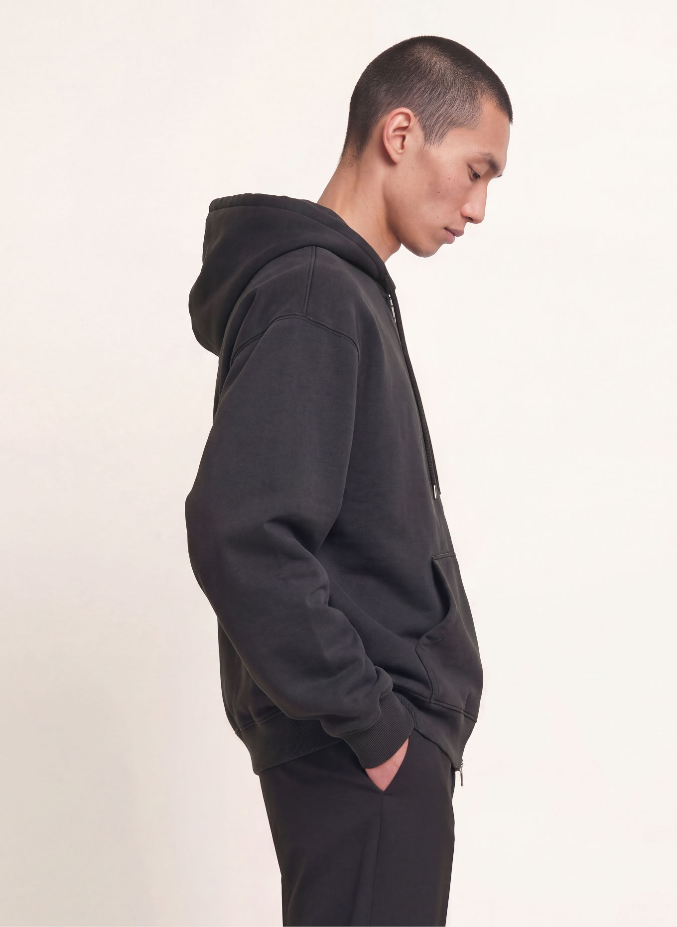 ALLSAINTS BRAX Zip-up sweatshirt: DARK GRAY