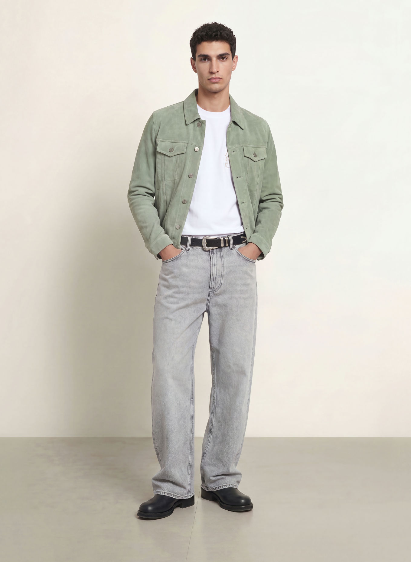 ALLSAINTS Kožená bunda CHAIYO: MÁTOVÁ