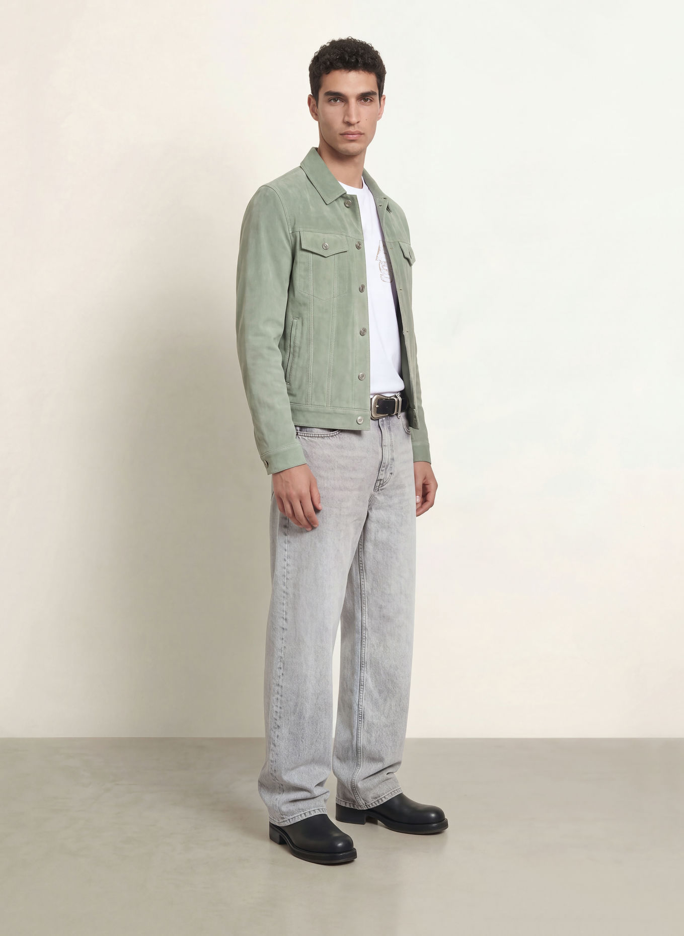 ALLSAINTS Kožená bunda CHAIYO: MÁTOVÁ