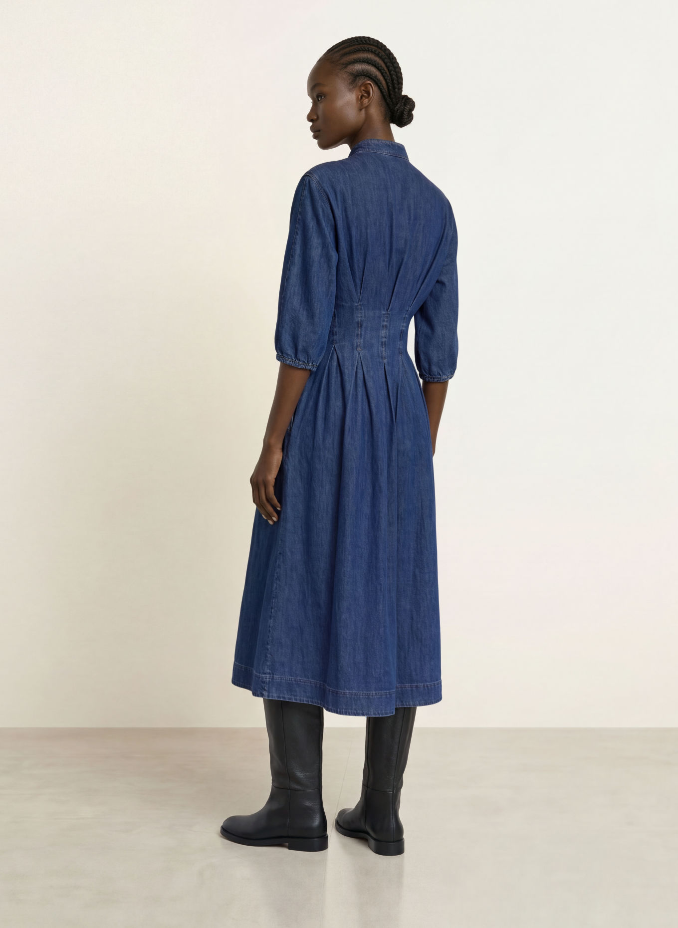 ARKET Jeanskleid mit 3/4-Arm: DUNKELBLAU