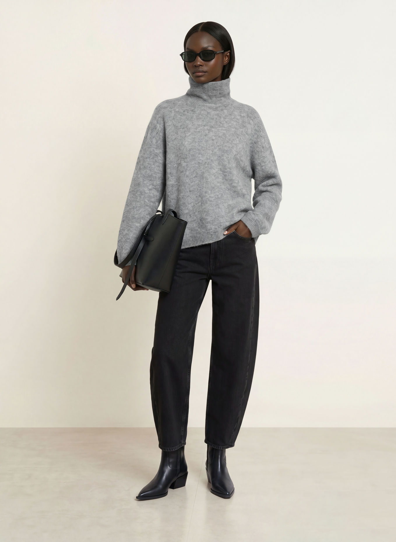 ARKET Rollkragenpullover mit Alpaka: GRAU