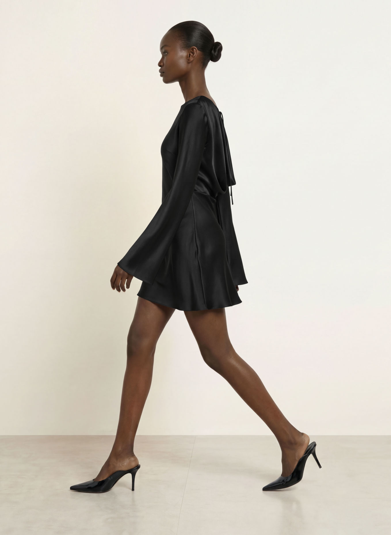 SERENITY Cocktailkleid STEFANIA aus Seide: SCHWARZ