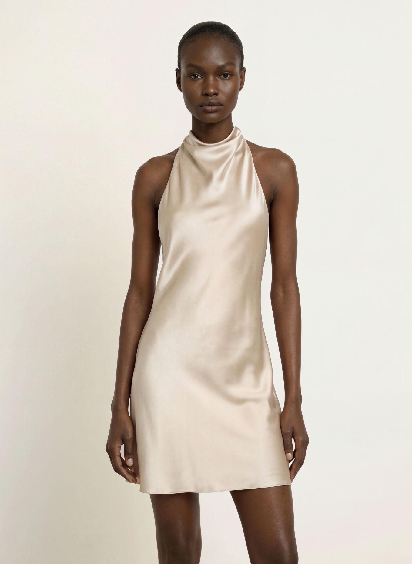 SERENITY Cocktailkleid CEA aus Seide: BEIGE