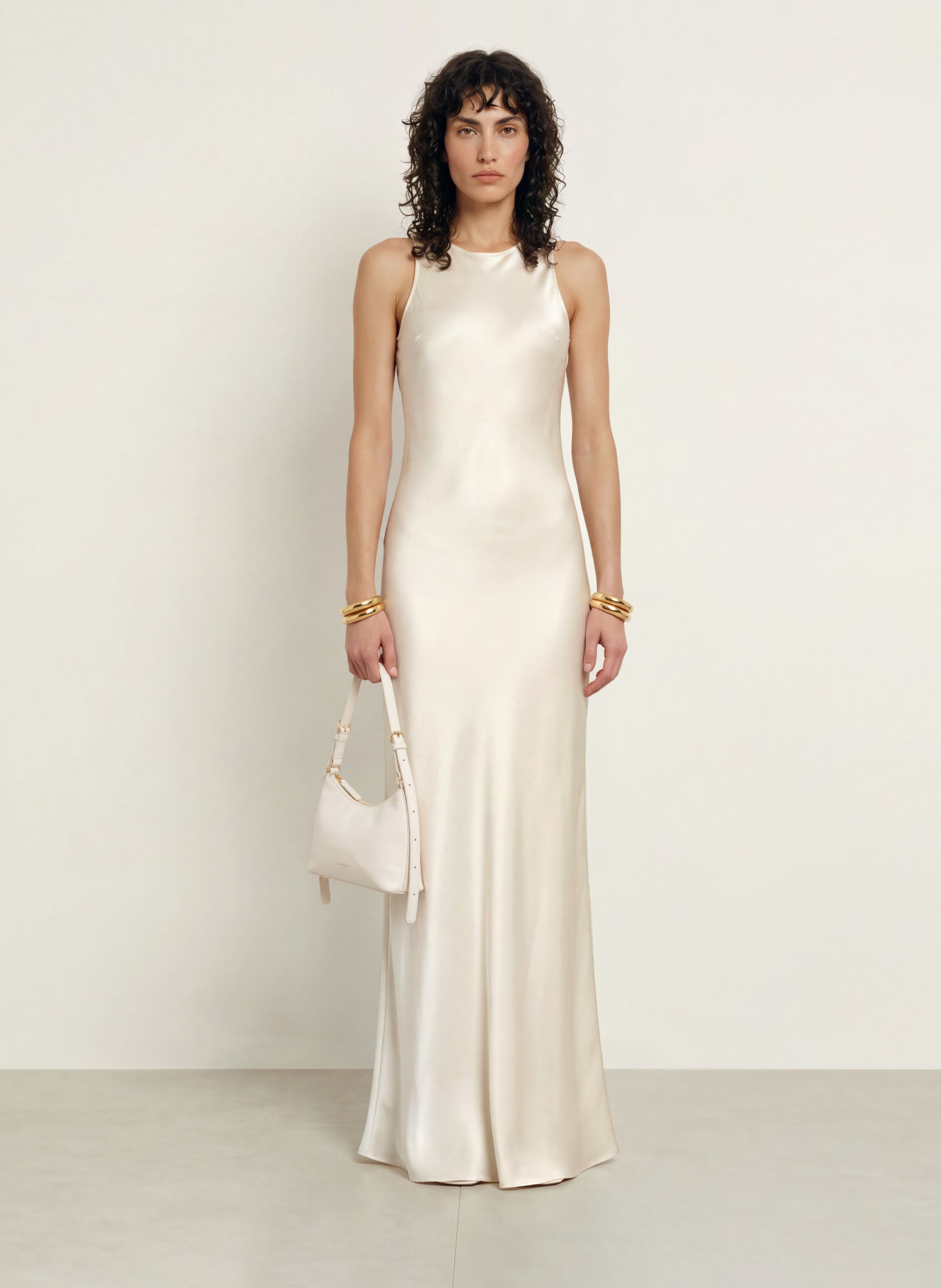 SERENITY AMANDA Silk Dress: CREAM