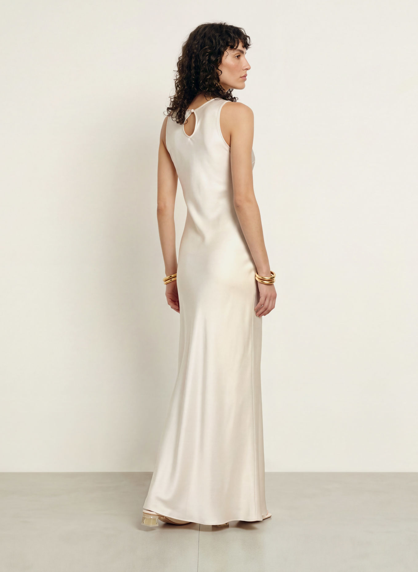SERENITY AMANDA Silk Dress: CREAM