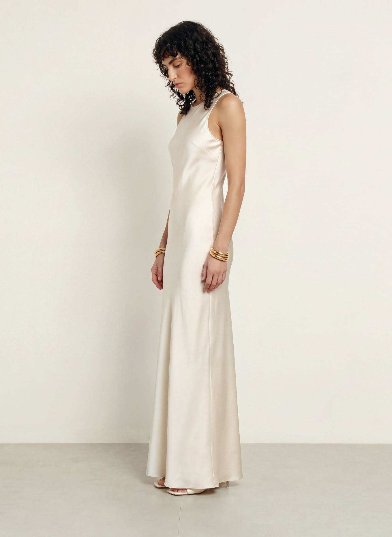 SERENITY AMANDA Silk Dress: CREAM