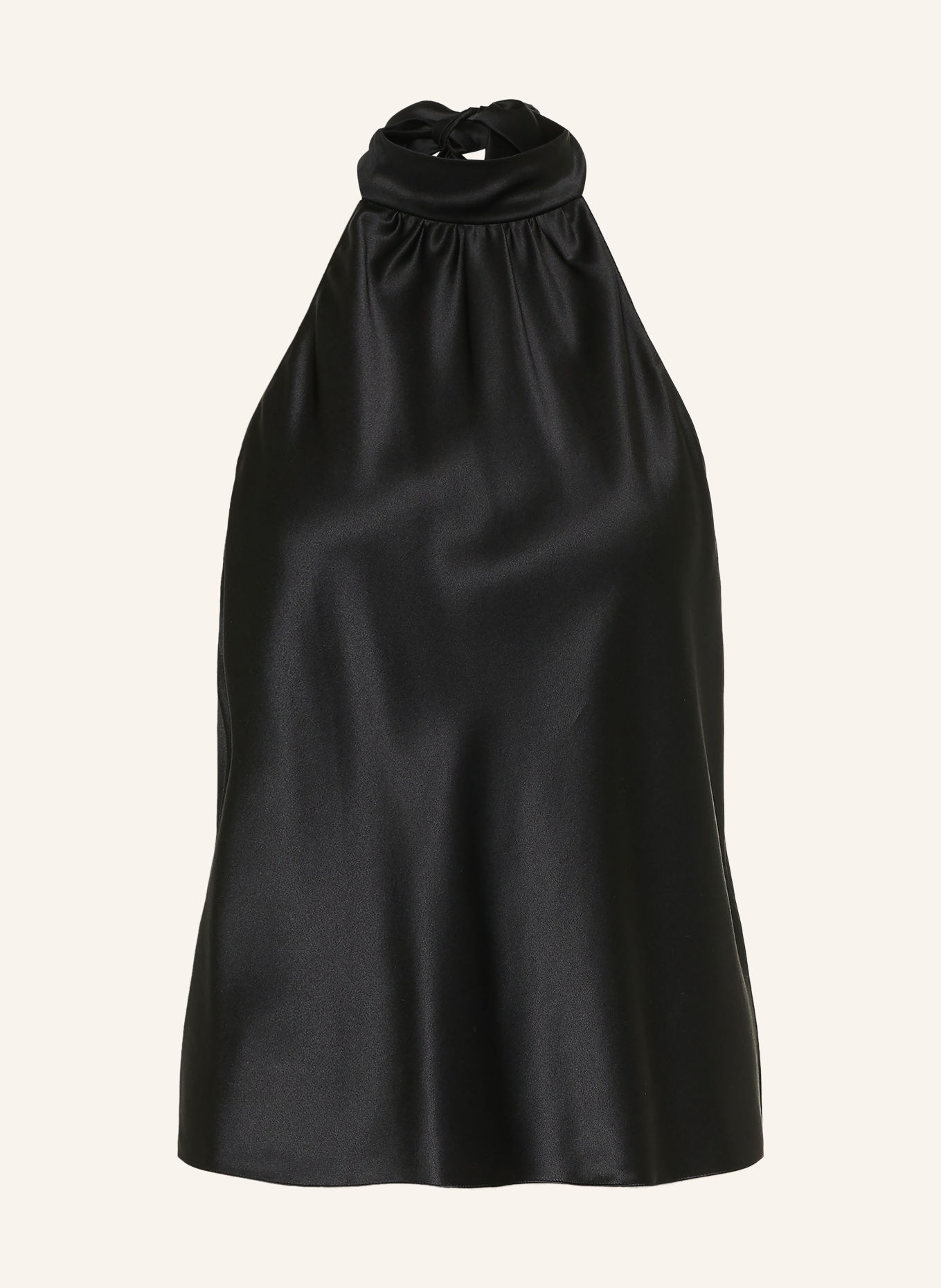 SERENITY AMORE Satin Top, made of silk: BLACK