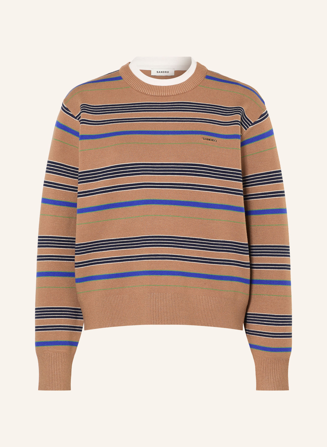 SANDRO Pullover: BRAUN / BLAU / SCHWARZ