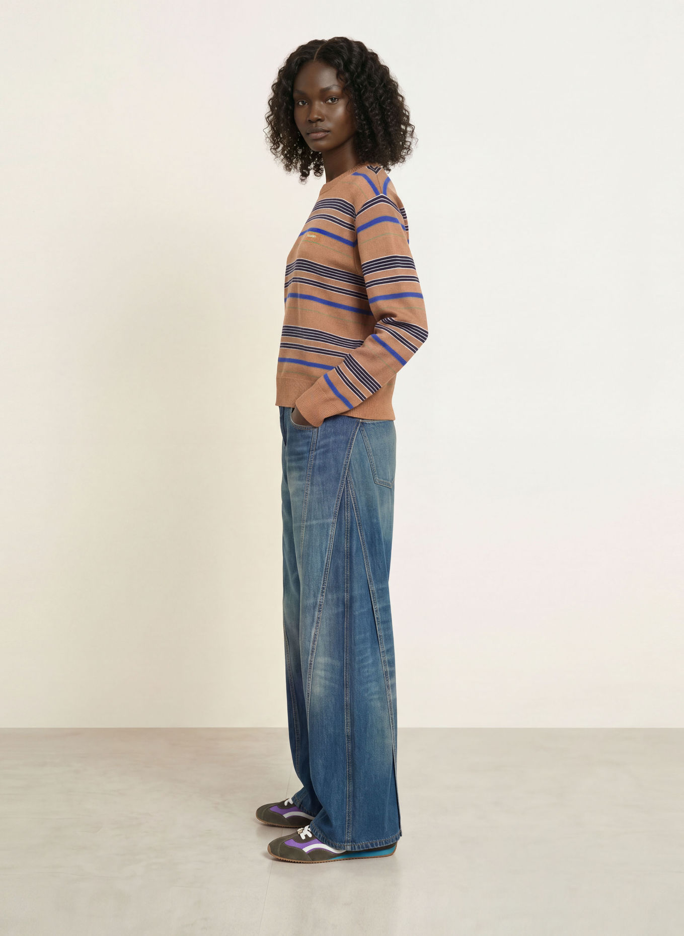 SANDRO Pullover: BRAUN / BLAU / SCHWARZ