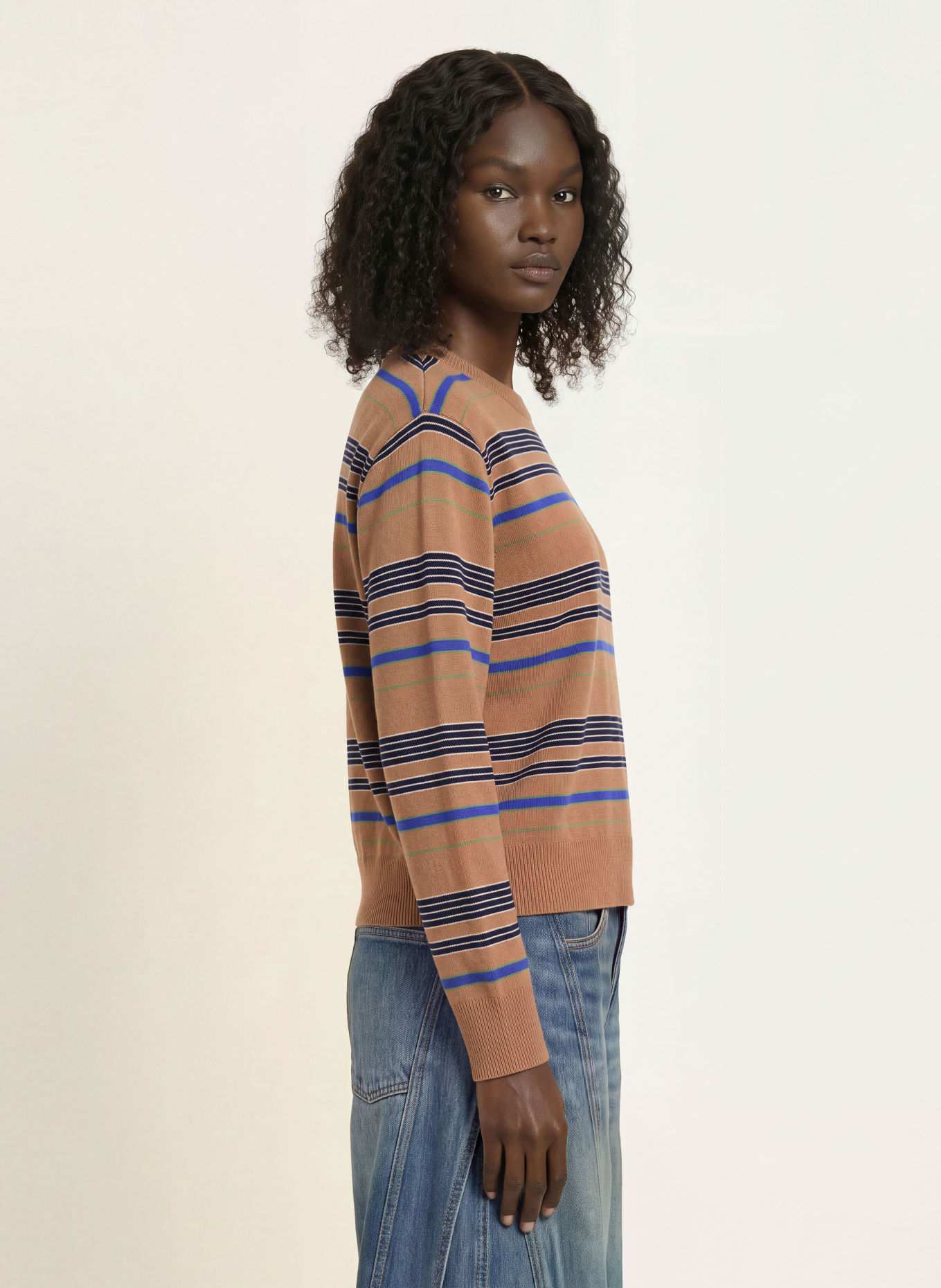 SANDRO Pullover: BRAUN / BLAU / SCHWARZ